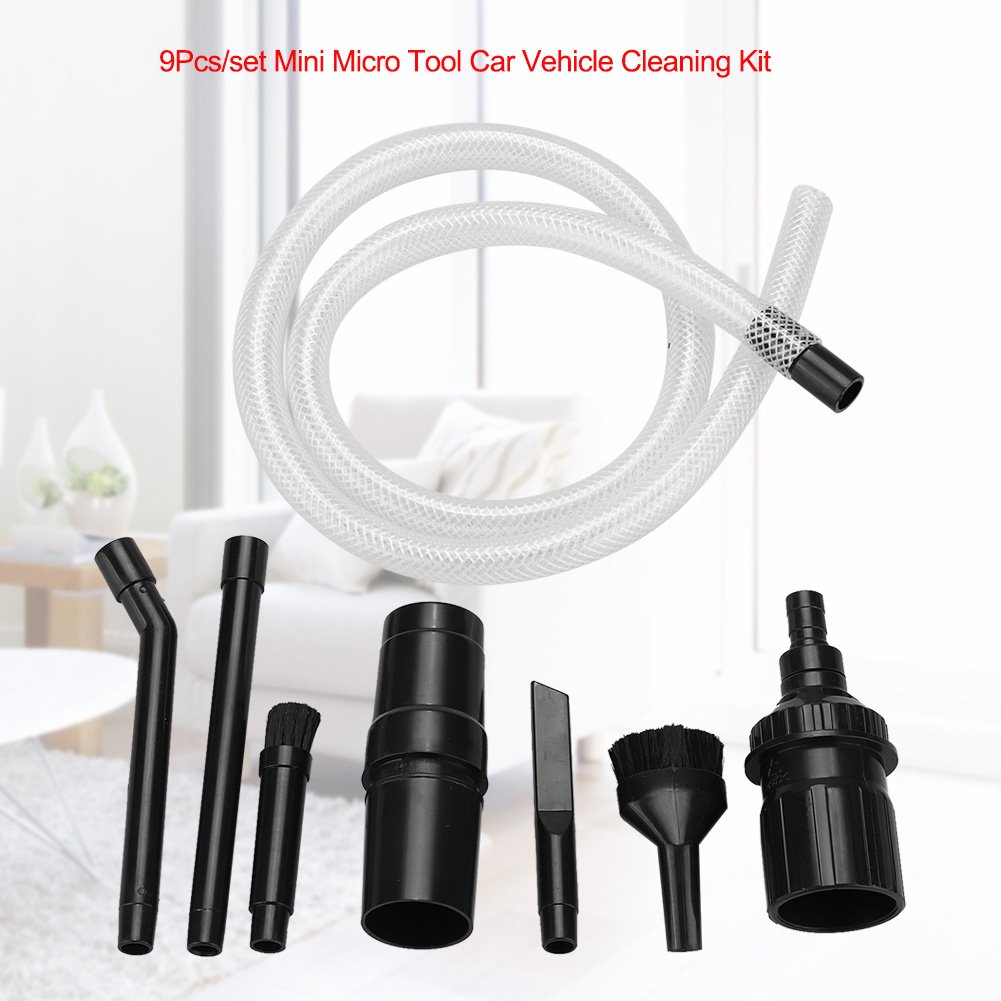 ASIXx Micro Vacuum Attachment Kit - Universal Mini Vacuum Cleaner Tools for Car Interiors, Computer Keyboards, Electronics & Hard-to-Reach Areas | Perfect for Car Detailing, Home Cleaning & Office Maintenance