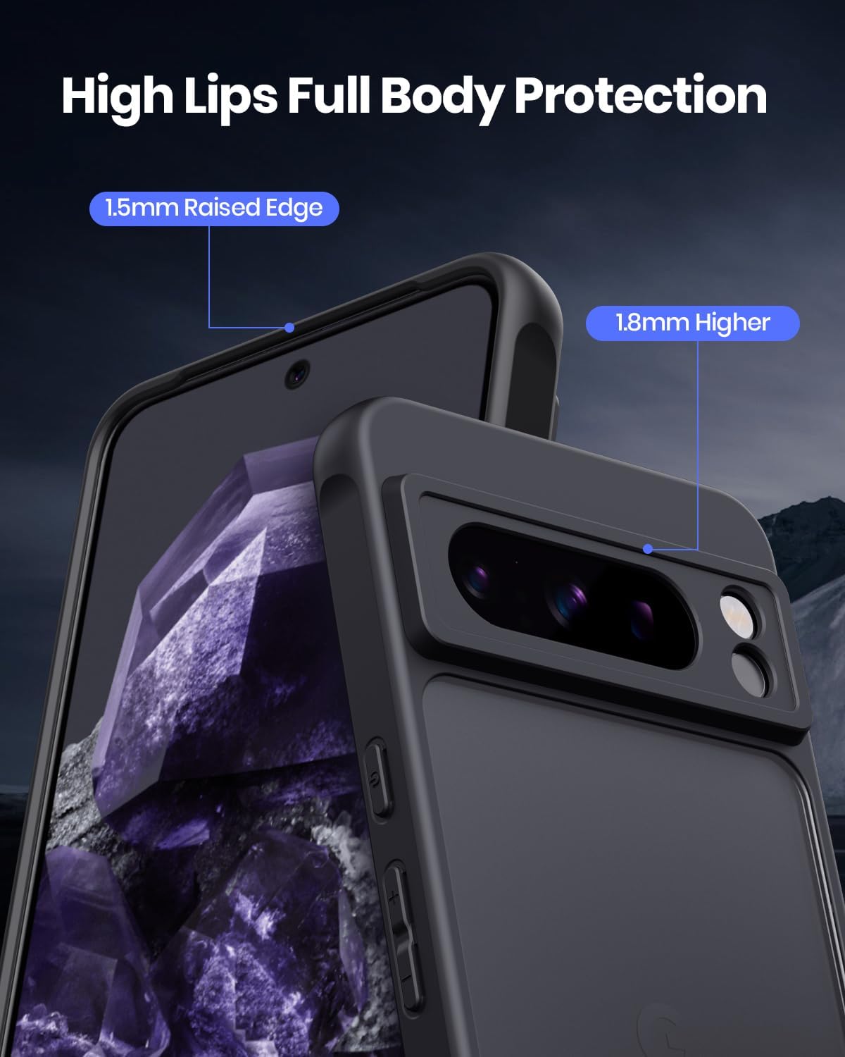 Google Pixel 8 Pro Case - Matte Black Slim Fit Protective Cover | Shockproof & Scratch Resistant | Perfect for Work, Travel & Everyday Use
