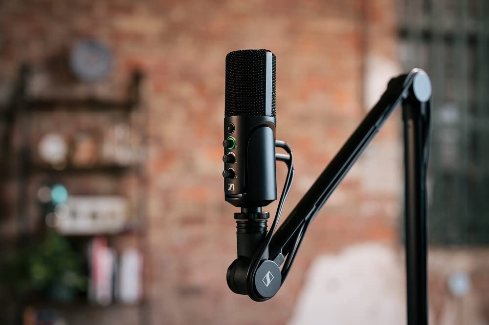 Sennheiser Professional USB Condenser Microphone Kit with Boom Arm - Studio Quality Streaming Mic for Podcasting, Gaming & YouTube (Includes 3m USB-C Cable & Mic Pouch) - Perfect for Home Studio & Live Broadcasts