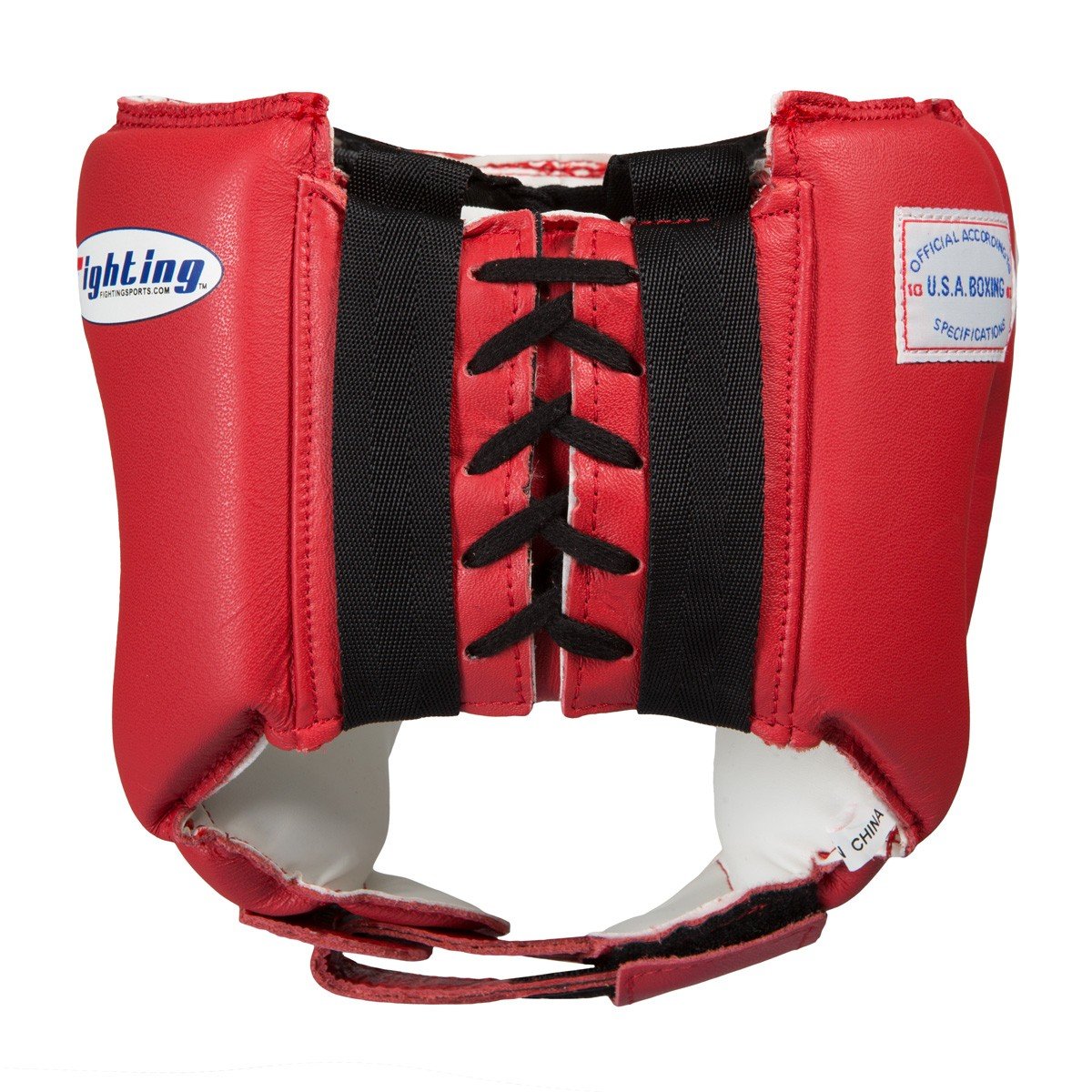Fighting Sports USA Boxing Headgear for Competition - Medium Size, Red (Cheek Protection) | Perfect for Sparring, Training & Amateur Boxing Matches