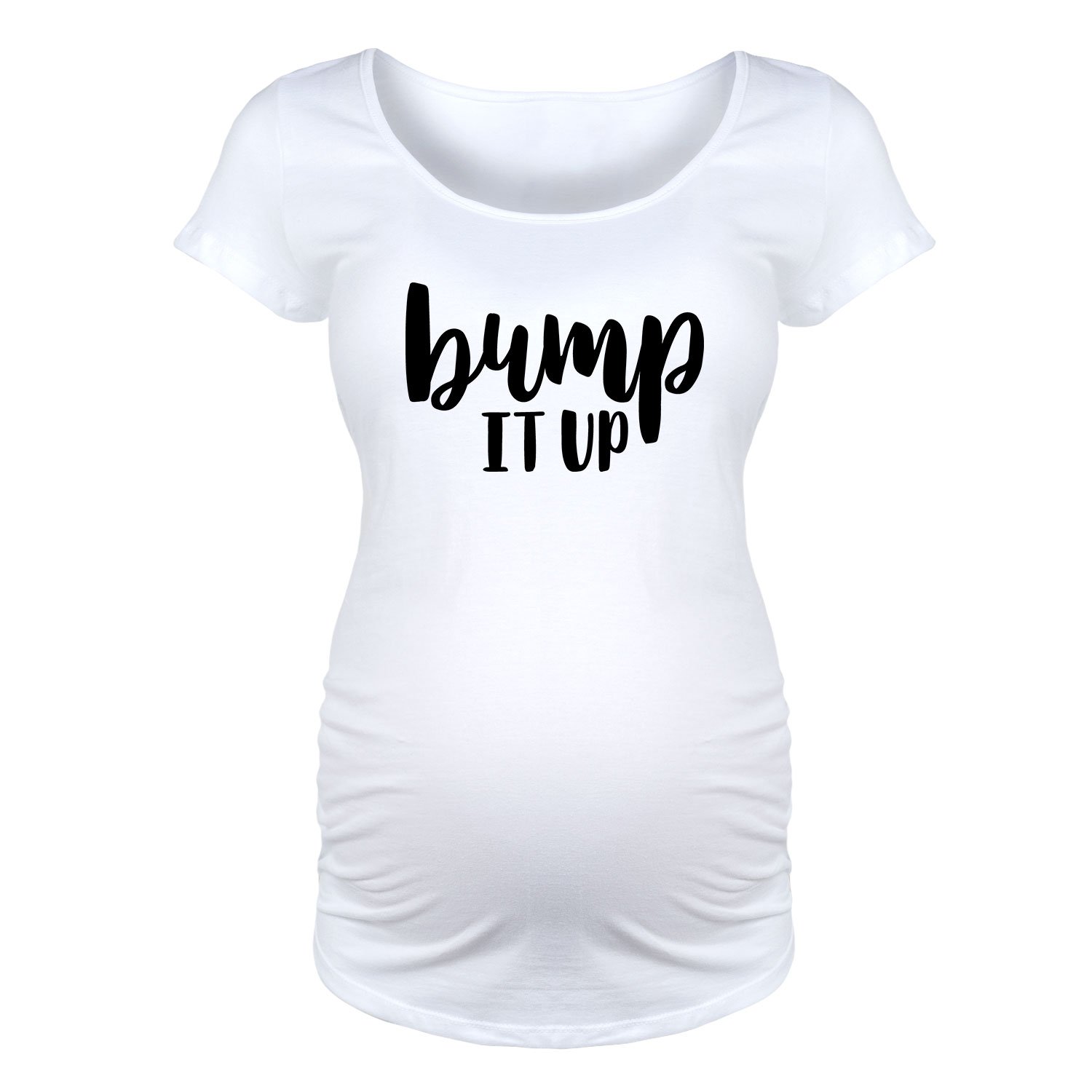 Bloom Maternity Bump It Up Scoop Neck Pregnancy Shirt - Soft Stretchy Maternity Tee for Comfortable Everyday Wear - Perfect for Work, Shopping & Baby Showers