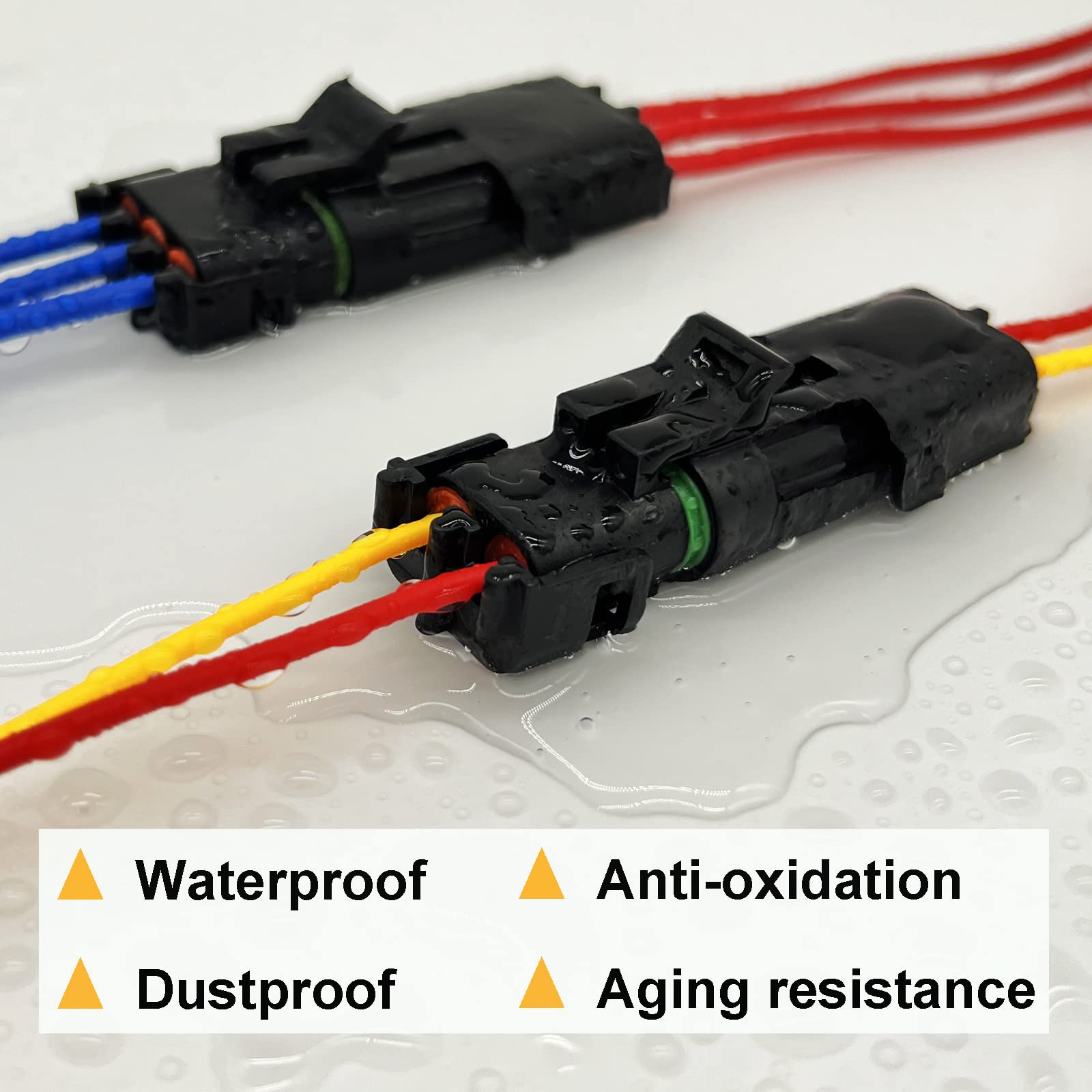 26-Pin Weatherproof Automotive Connector Kit - 1/2/3/4 Pin 18-14 AWG for Car Wiring & Marine Use