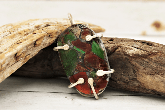 Natural Ammolite Pendant Necklace - Genuine Iridescent Fossil Jewelry for Women - Perfect for Gifts, Parties & Special Occasions