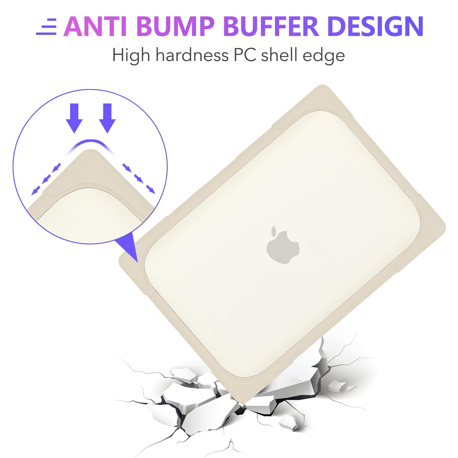 MEEgoodo Hard Shell Case for MacBook Air 13.6 inch (2022/2024/2025 Models A3240/A3113/A2681) - Compatible with M2/M3/M4 Chip - Shockproof Rugged Protective Cover with Kickstand (Khaki) - Perfect for Travel, Work & School Protection