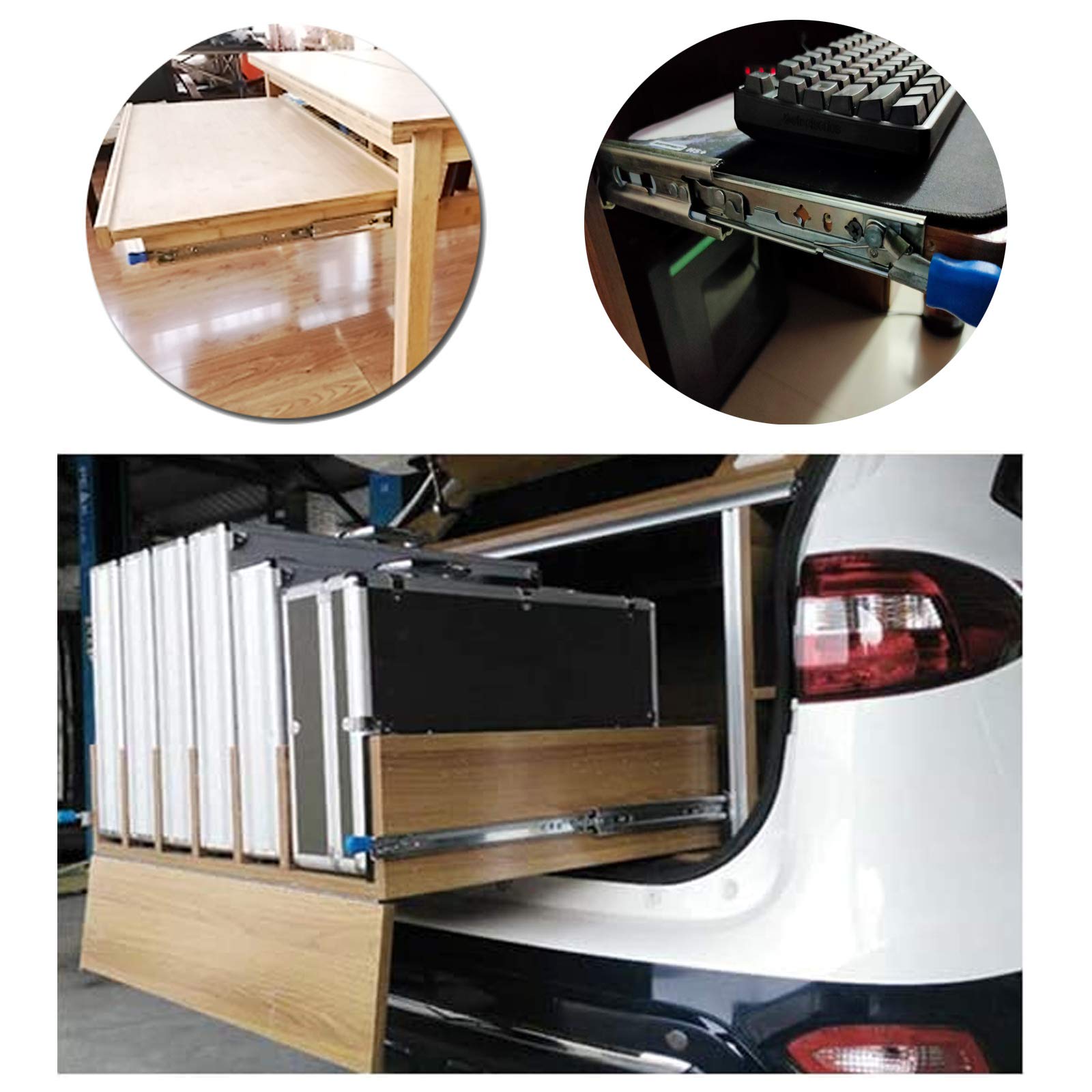 Heavy Duty Ball Bearing Drawer Slides - Full Extension 242 lbs Capacity (1 Pair) - Easy Install for Cabinets, Dressers, Toolboxes & Workshop Furniture