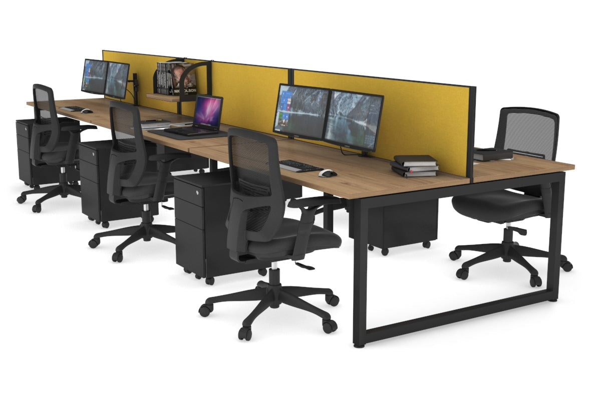 Quadro Loop Legs 6-Person Office Workstation Desk [1800L x 700W] - Modern Collaborative Workspace Solution for Team Projects & Open Office Layouts