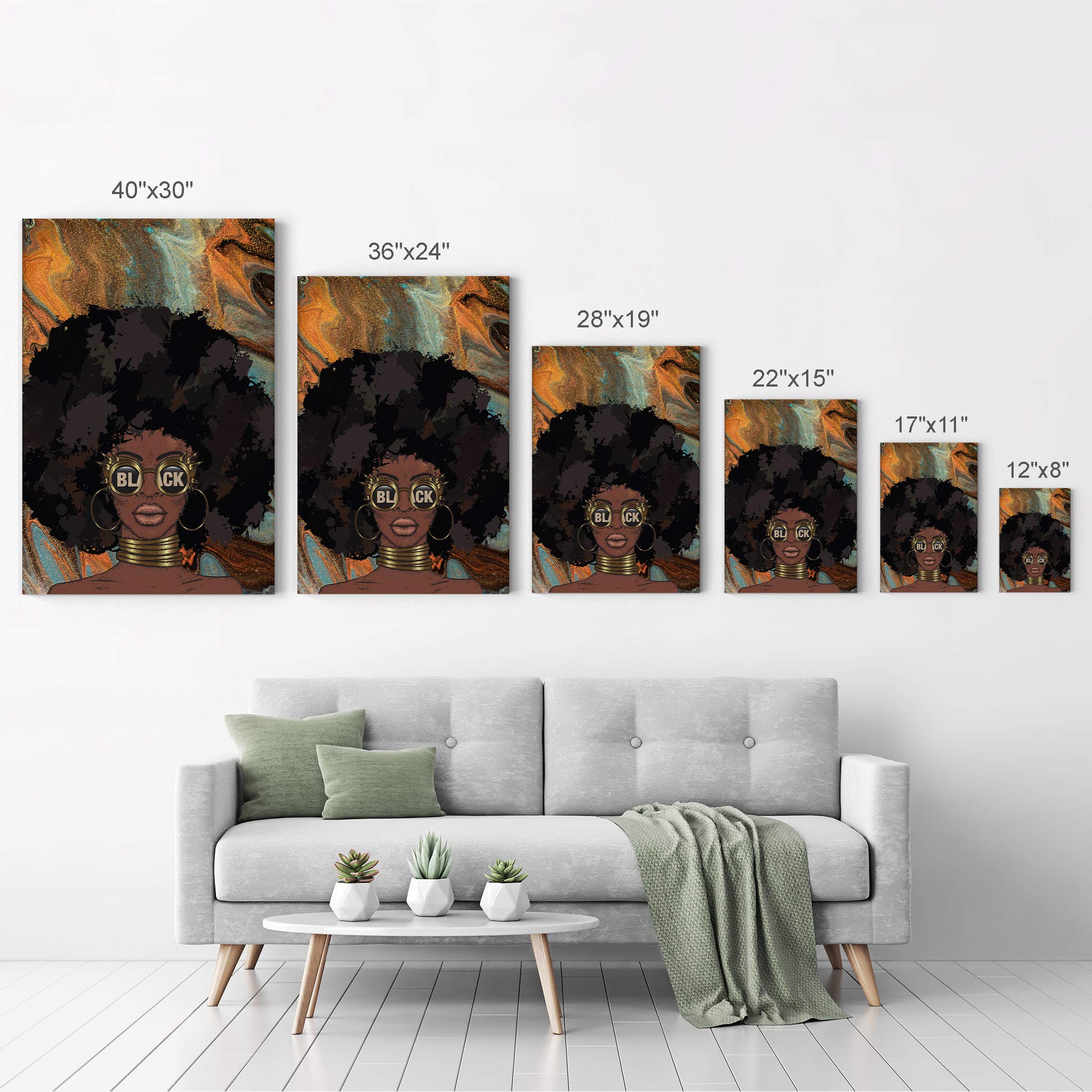 African American Wall Art Canvas Prints - Black Art Wall Decor & African American Pop Art - 28x19 Inches - Perfect for Living Room, Bedroom & Office Decor