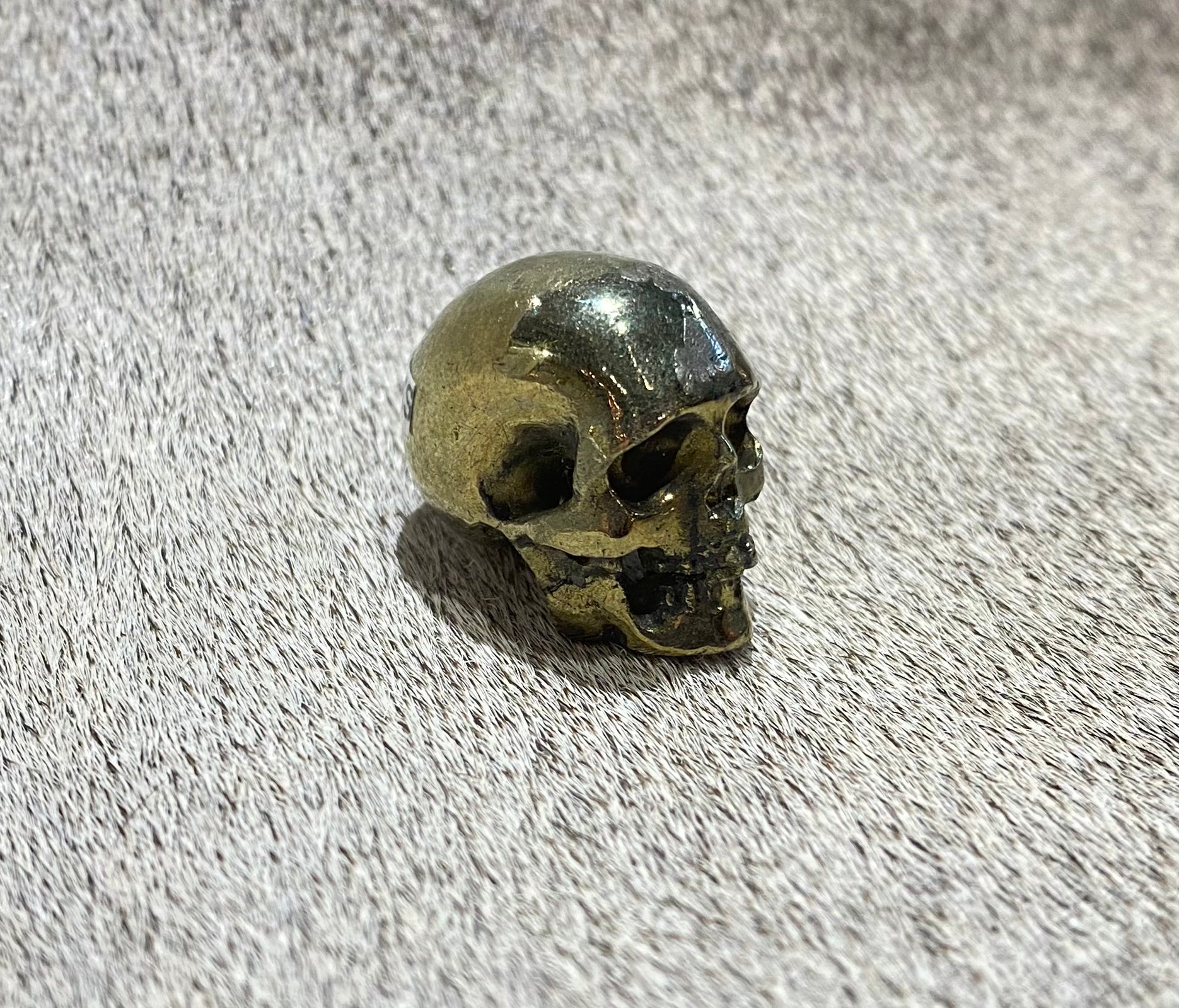 Chalachpyrite Skull Necklace - XXS Size - Unique Handmade Crystal Jewelry for Women & Men - Perfect for Spiritual Healing, Meditation & Boho Fashion Accessories