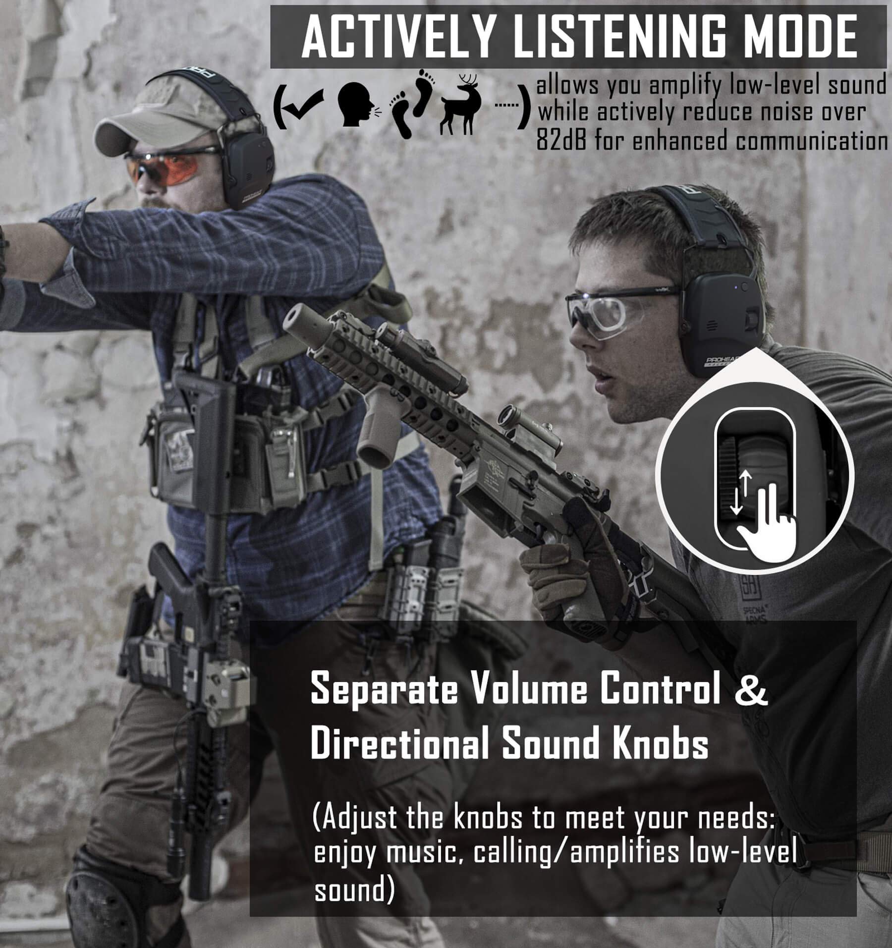 PROHEAR 030 Bluetooth 5.4 Electronic Shooting Earmuffs - Noise Cancelling & Sound Amplification Hearing Protection for Gun Range, Hunting & Shooting Sports - Perfect Gift for Men & Women (Black) - Ideal for Outdoor Activities, Shooting Practice & Hearing Safety