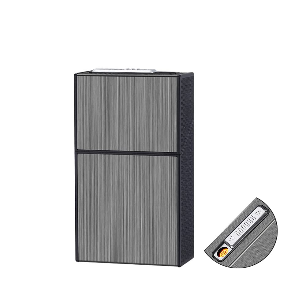 Windproof Tungsten Lighter Torch - Rechargeable USB Lighter with Cigarette Case for Outdoor & Camping