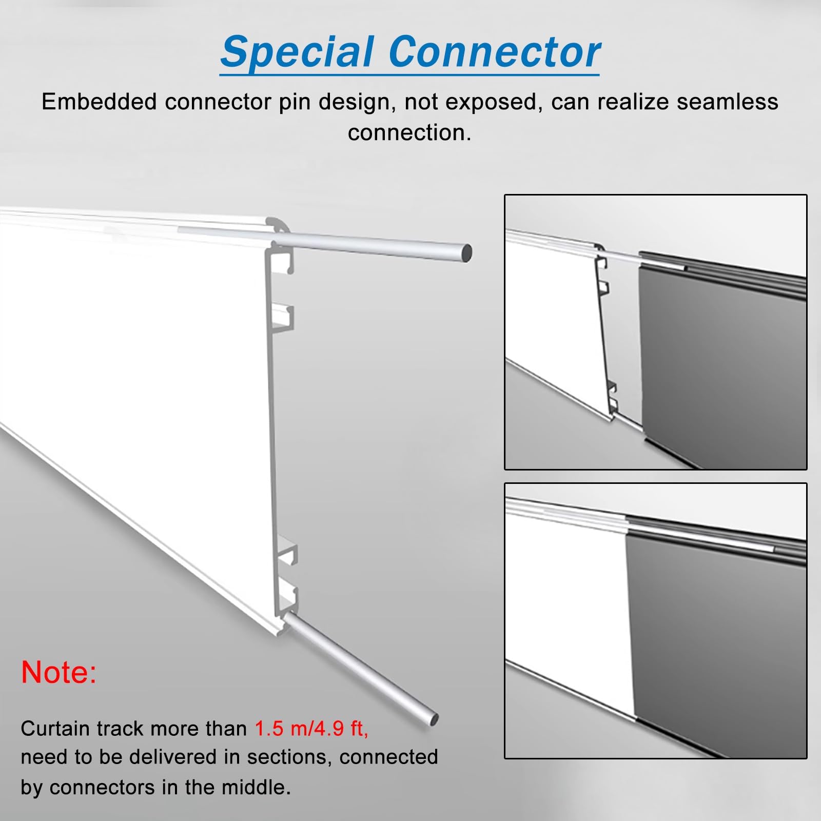 Ultra-Thin One-Piece Double Curtain Track Ceiling Mount - 4ft to 20ft Adjustable Aluminum Room Divider Curtain Rod - Cuttable White Curtain Rail for Home, Office & Kindergarten - Perfect for Room Partition, Privacy Screen and Decorative Window Treatments