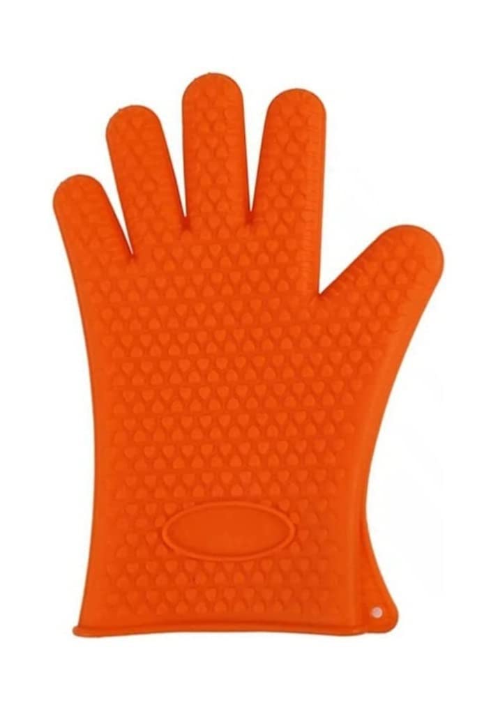 Heat Resistant Tigrun Silicone Oven Mitts & BBQ Gloves - 2Pcs Thickened Anti-Slip, Anti-Scald Five-Finger Gloves for High-Temperature Cooking, Grilling, Baking & Microwave Use