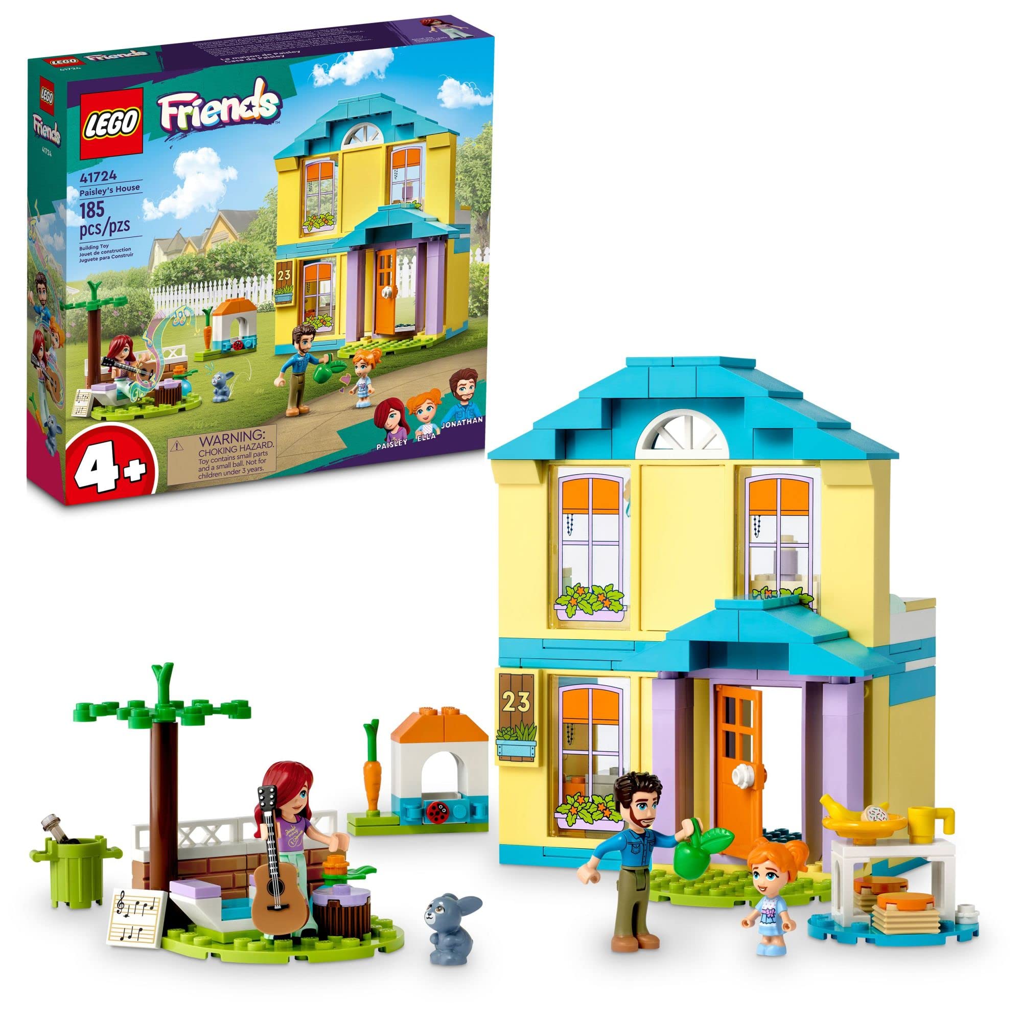 LEGO Friends Paisley’s House 41724 Building Toy Set - Creative Dollhouse Playset for Kids Ages 4+ with Bunny Figure & Accessories - Perfect Birthday Gift for Girls and Boys | Pretend Play, Room Decor, STEM Learning Toy