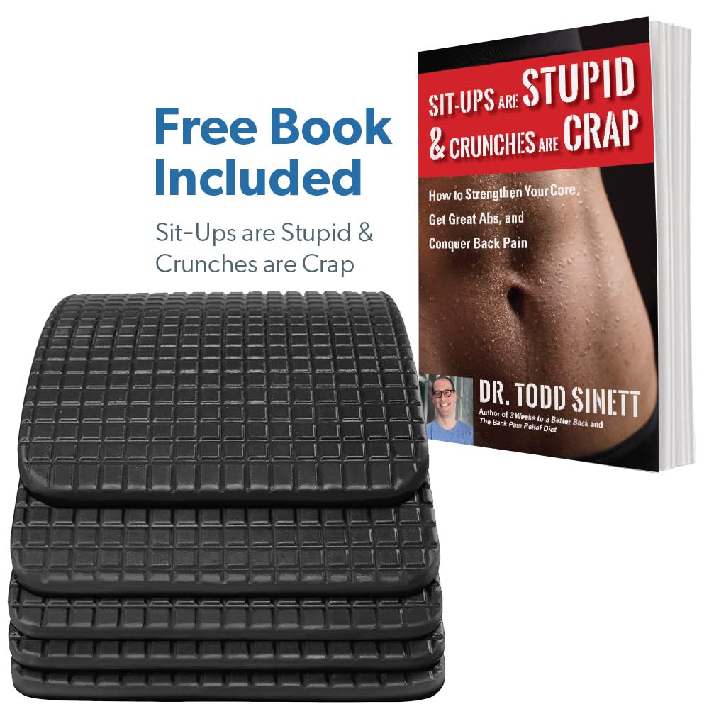 Grey Sit-Ups Are Stupid & Crunches Are Crap Book - Back Stretcher for Lumbar Support, Spine Alignment & Pain Relief by Dr. Todd Sinett | Perfect for Home Office, Yoga & Post-Workout Recovery