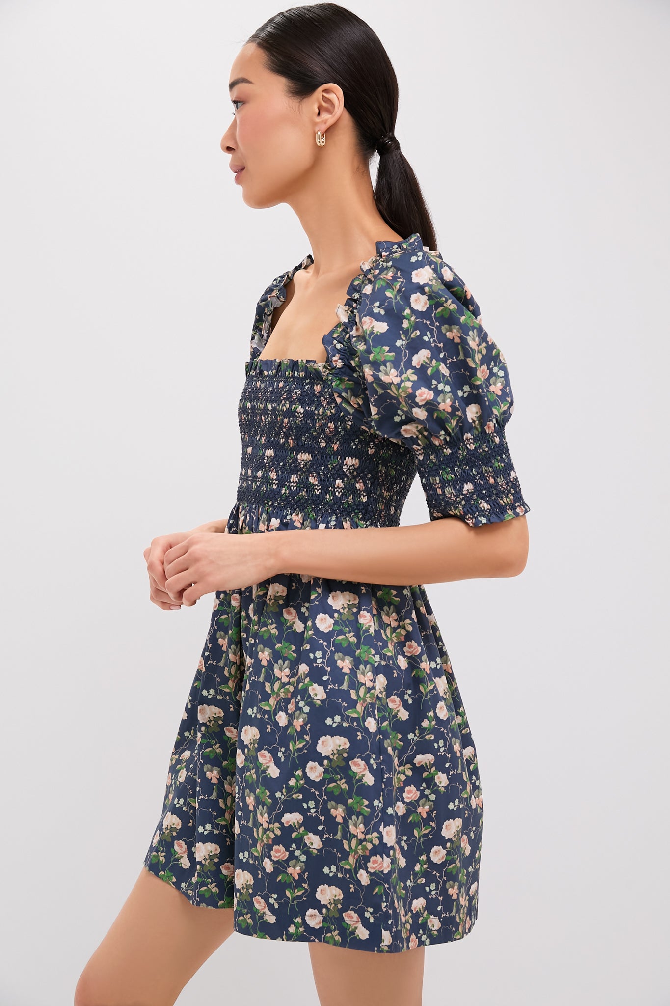 Bluebonnet Navy Lila Nap Dress - Women's Floral Print Summer Dress for Casual Wear, Beach Outings, and Relaxing at Home