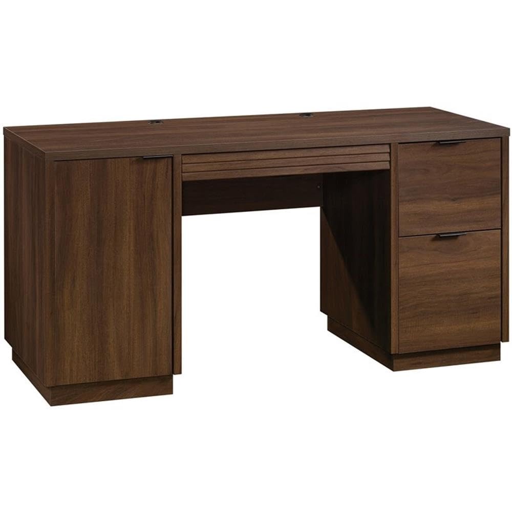 Home Office 2-Piece Set - Computer Desk with Wooden Storage Credenza for Small Spaces | Modern Workstation for Home Office, Study Room & Dormitory