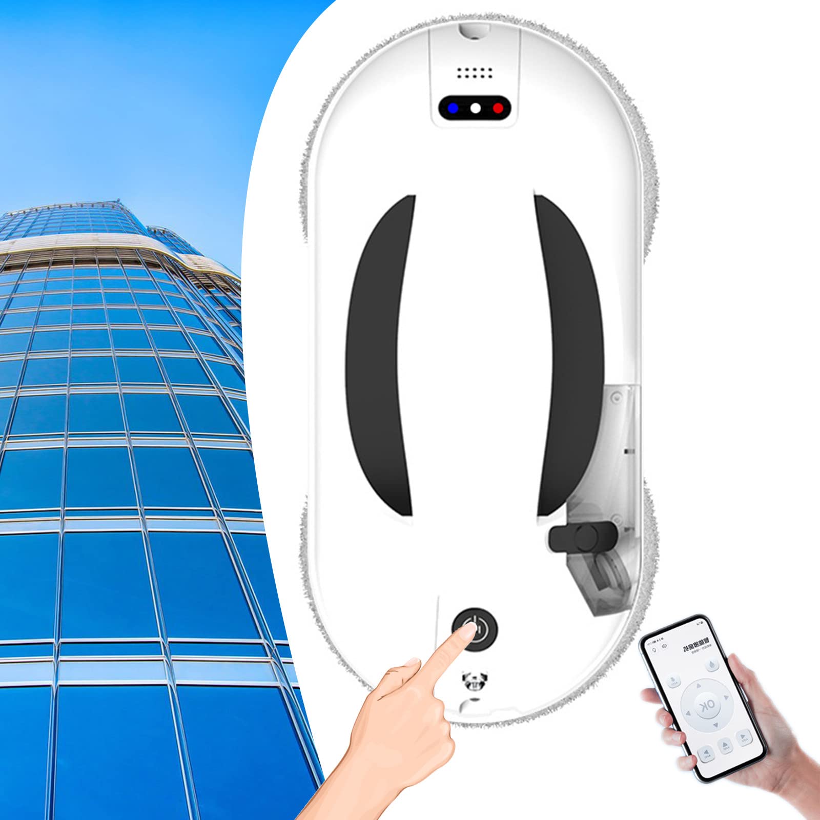Smart Robot Window Cleaner with App & Remote Control - Automatic Magnetic Glass Cleaning Robot for High Windows, Tables & Ceilings | Perfect for Home, Office & Hard-to-Reach Areas