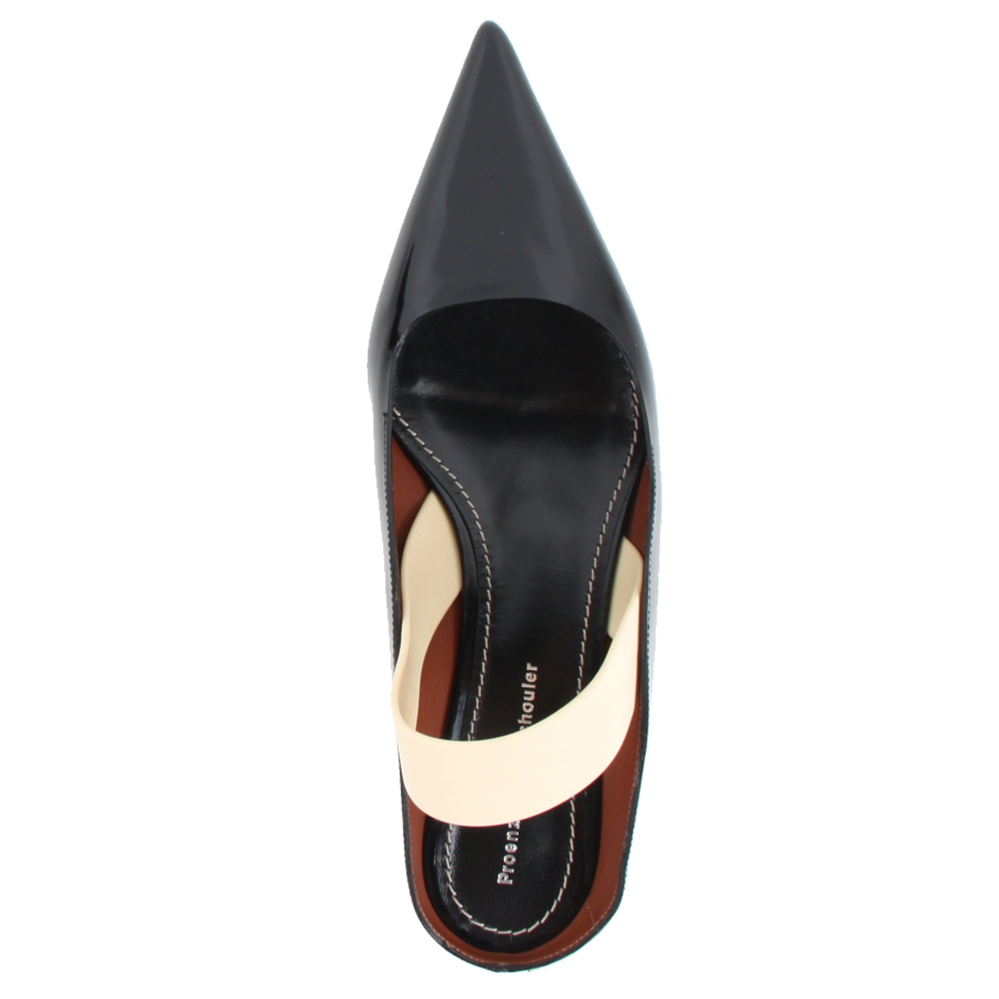 Women's Glossy Black Slingback Wave Pumps - Elegant Heels for Office, Party & Evening Wear