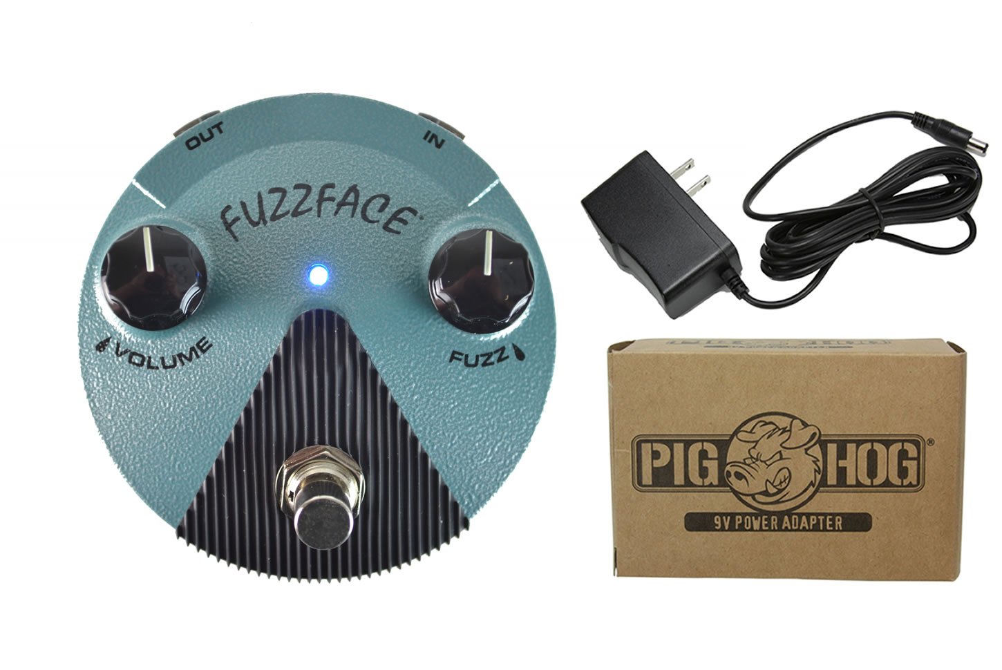 Jimi Hendrix Fuzz Face Mini Guitar Effects Pedal by Dunlop Electronics - Includes FFM3 Mini Power Bundle & Free Pig Hog 9V Power Adapter - Perfect for Electric Guitarists & Hendrix Fans