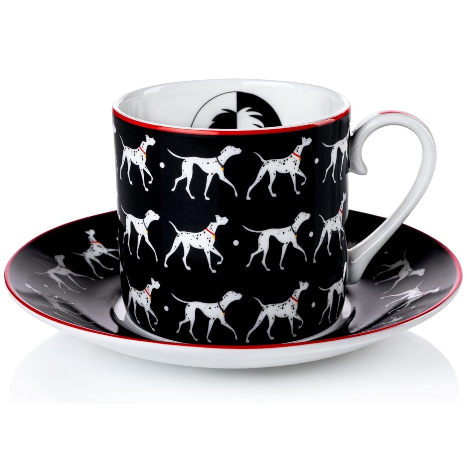 Disney 101 Dalmatians Cruella De Vil Tea Cup and Saucer Set - Fine Bone China Porcelain - 15 x 15 x 7.5 cm - Multicolor Collectible - Perfect for Afternoon Tea, Disney Collections, and Gift Giving