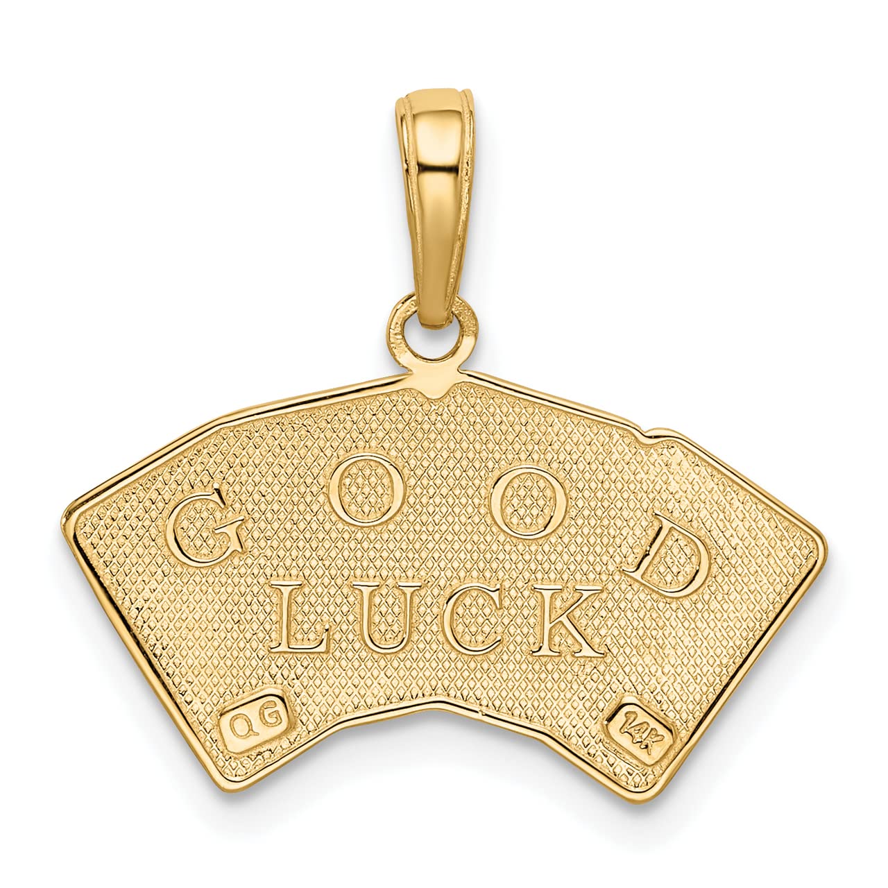 Lex & Lu 14k Yellow Gold Aces Playing Cards Pendant Necklace - Elegant Casino Inspired Jewelry for Women, Perfect Gift for Poker Lovers & Gambling Enthusiasts