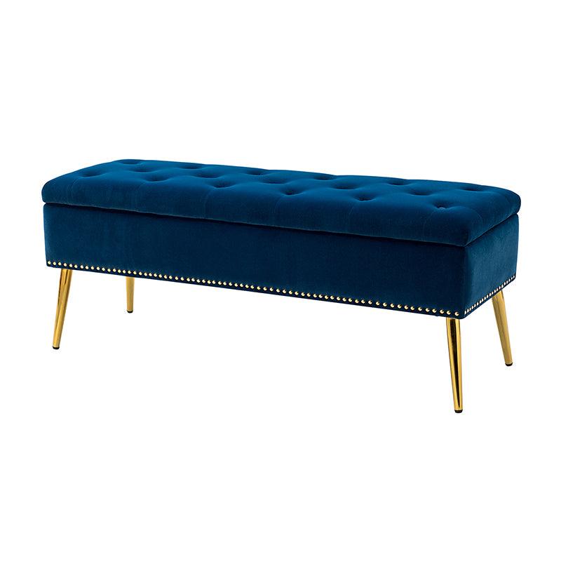 Lenore Upholstered Storage Bench with Cushion Seat - Modern Upholstered Ottoman for Bedroom, Living Room & Entryway - Multi-Functional Storage Furniture for Home Organization
