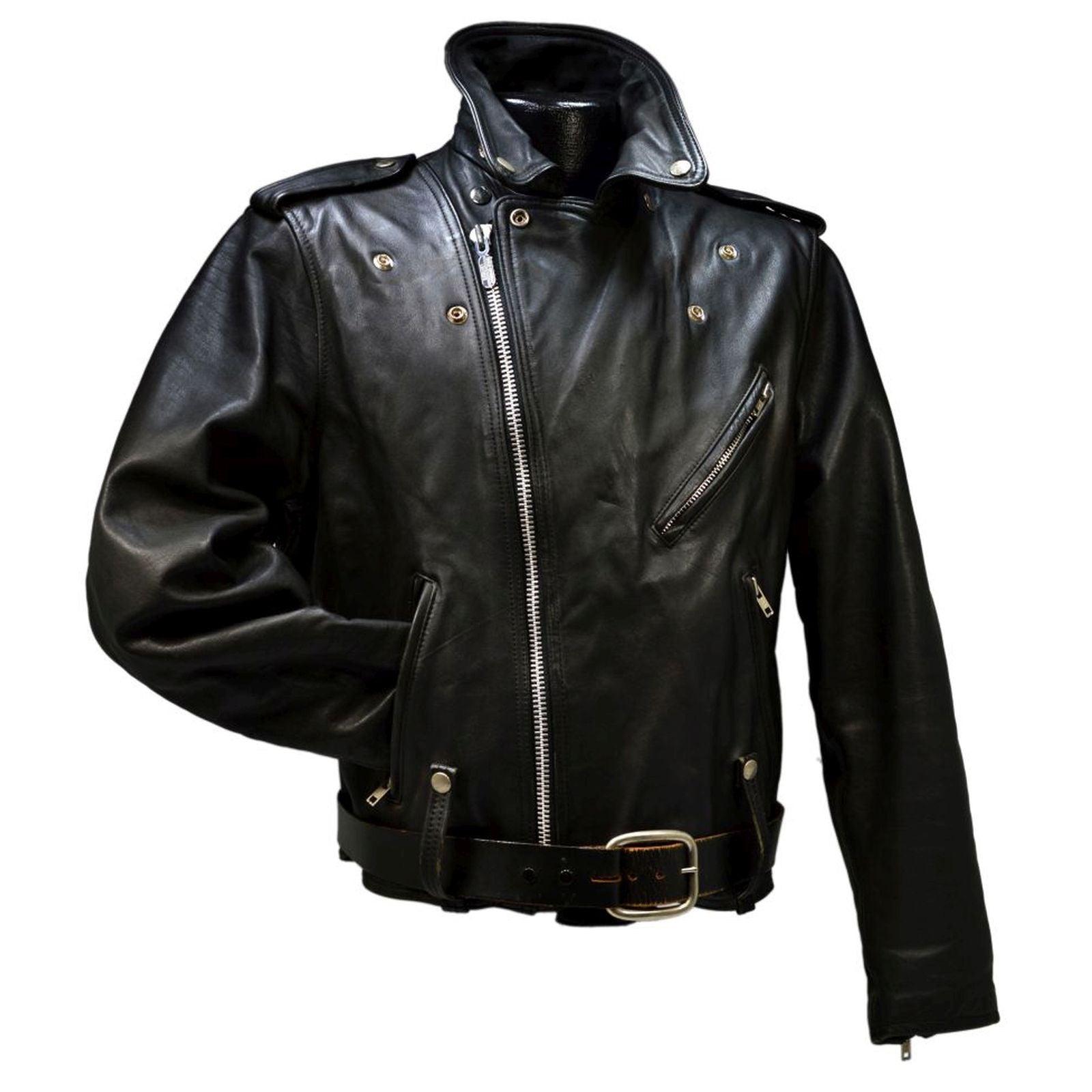 Harley Davidson Brando Cruiser Black Leather Jacket with Belt - Size 42 Regular - Vintage 1990s Motorcycle Biker Jacket for Men - Perfect for Riding, Casual Wear & Retro Fashion