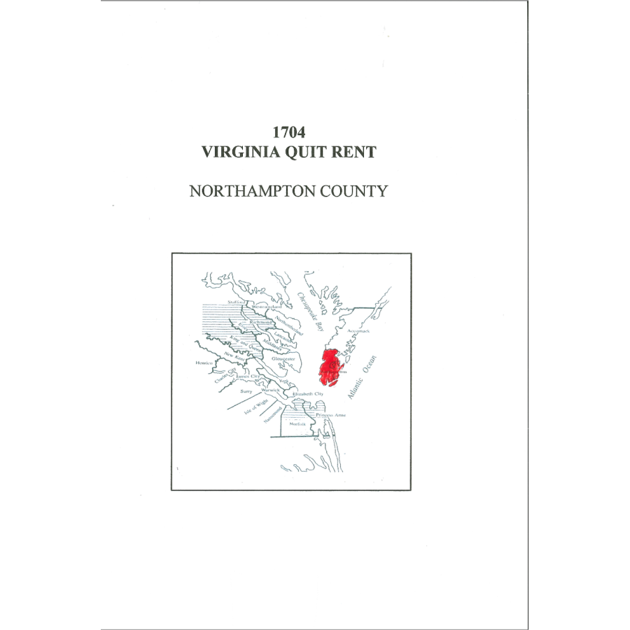 1704 Northampton County Virginia Quit Rent List - Historical Genealogy Document for Ancestry Research & Colonial America Studies