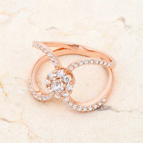 0.4ct CZ Floral Wrap Ring in Rose Gold - Elegant & Delicate Jewelry for Women, Perfect for Weddings, Anniversaries & Special Occasions