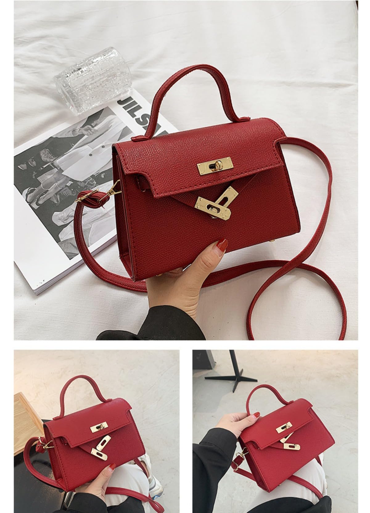 Stylish Women's Crossbody Bag with Detachable Strap - Fashionable Top Handle Satchel Purse for Work, Travel & Everyday Use | Trendy Designer Handbag