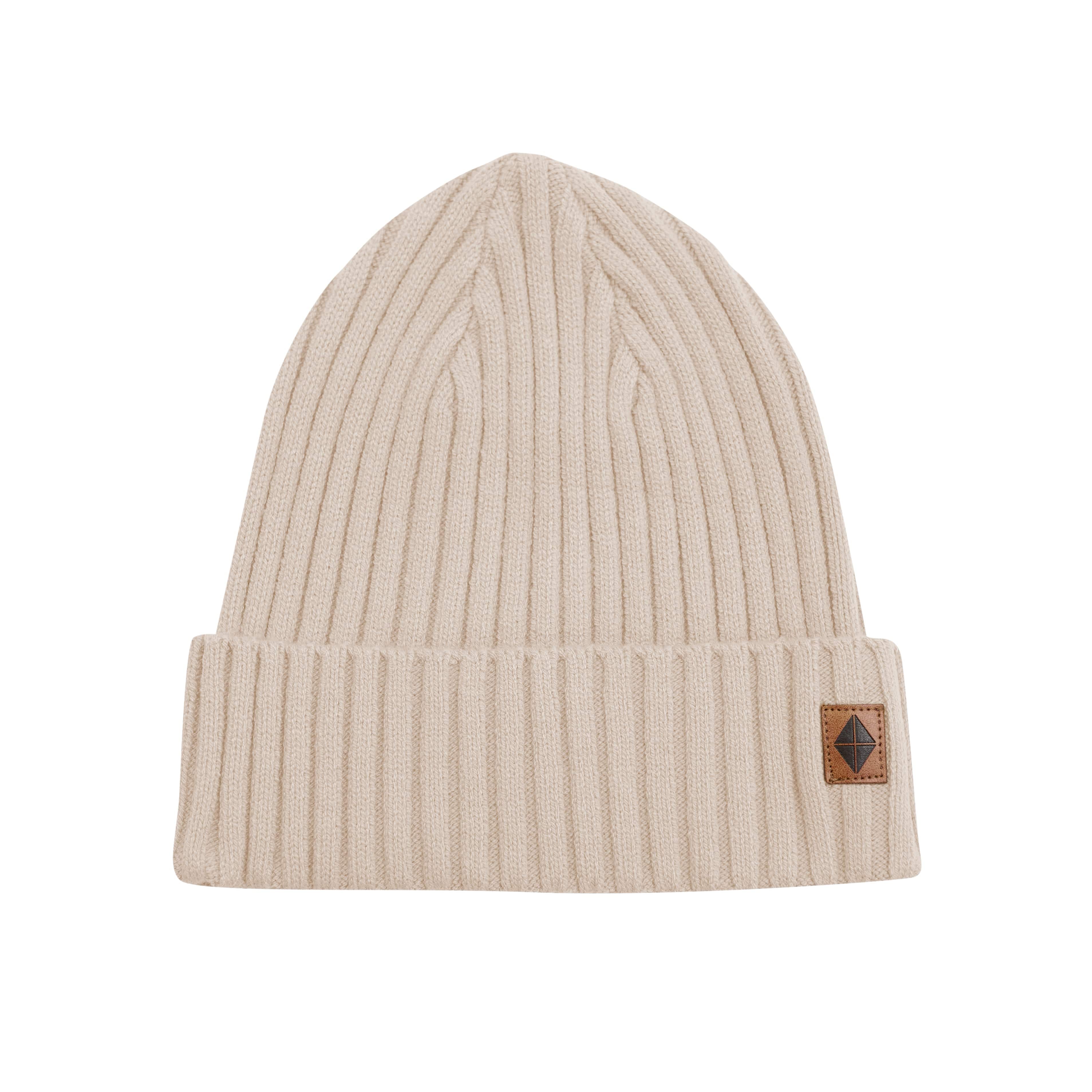 Chunky Knit Adult Ribbed Beanie in Almond - Soft Winter Hat for Men & Women - Perfect for Cold Weather, Outdoor Activities & Casual Style