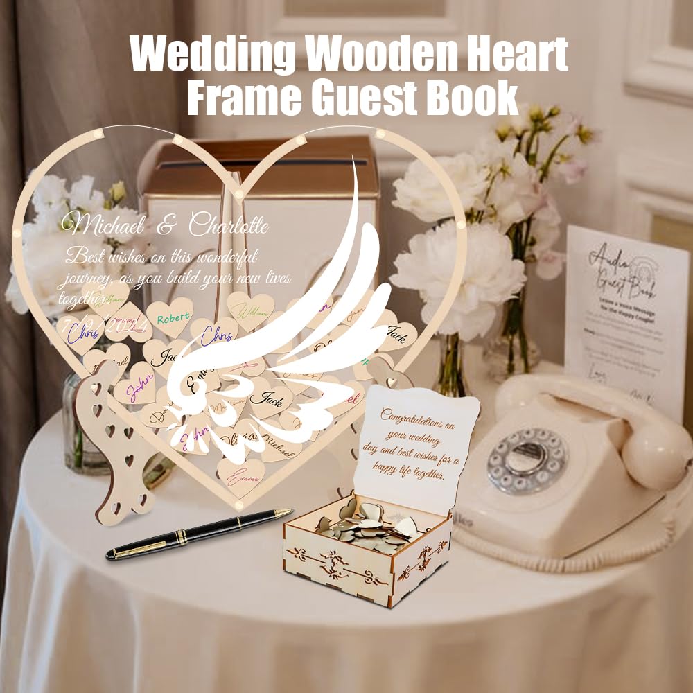 Personalized Wedding Guest Book Alternative - Elegant Keepsake for Weddings, Birthdays, Bar/Bat Mitzvahs, Anniversaries, Graduations & Baby Showers - Perfect Wedding Decor & Memorable Event Guest Book for Cherished Moments