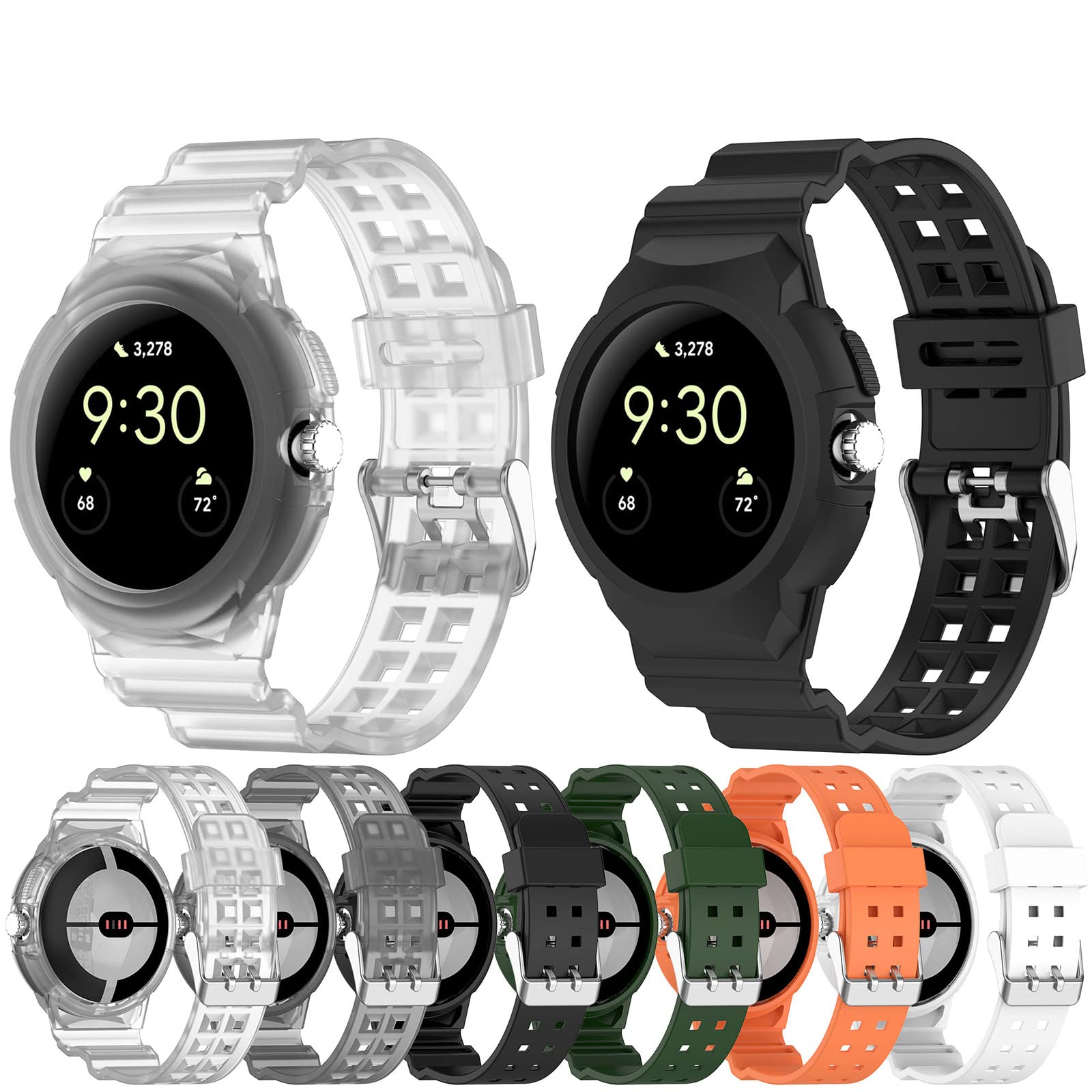 LOKEKE Google Pixel Watch Replacement Band - Soft Silicone Wrist Strap for Google Pixel Watch (Black) | Perfect for Workouts, Swimming & Everyday Wear