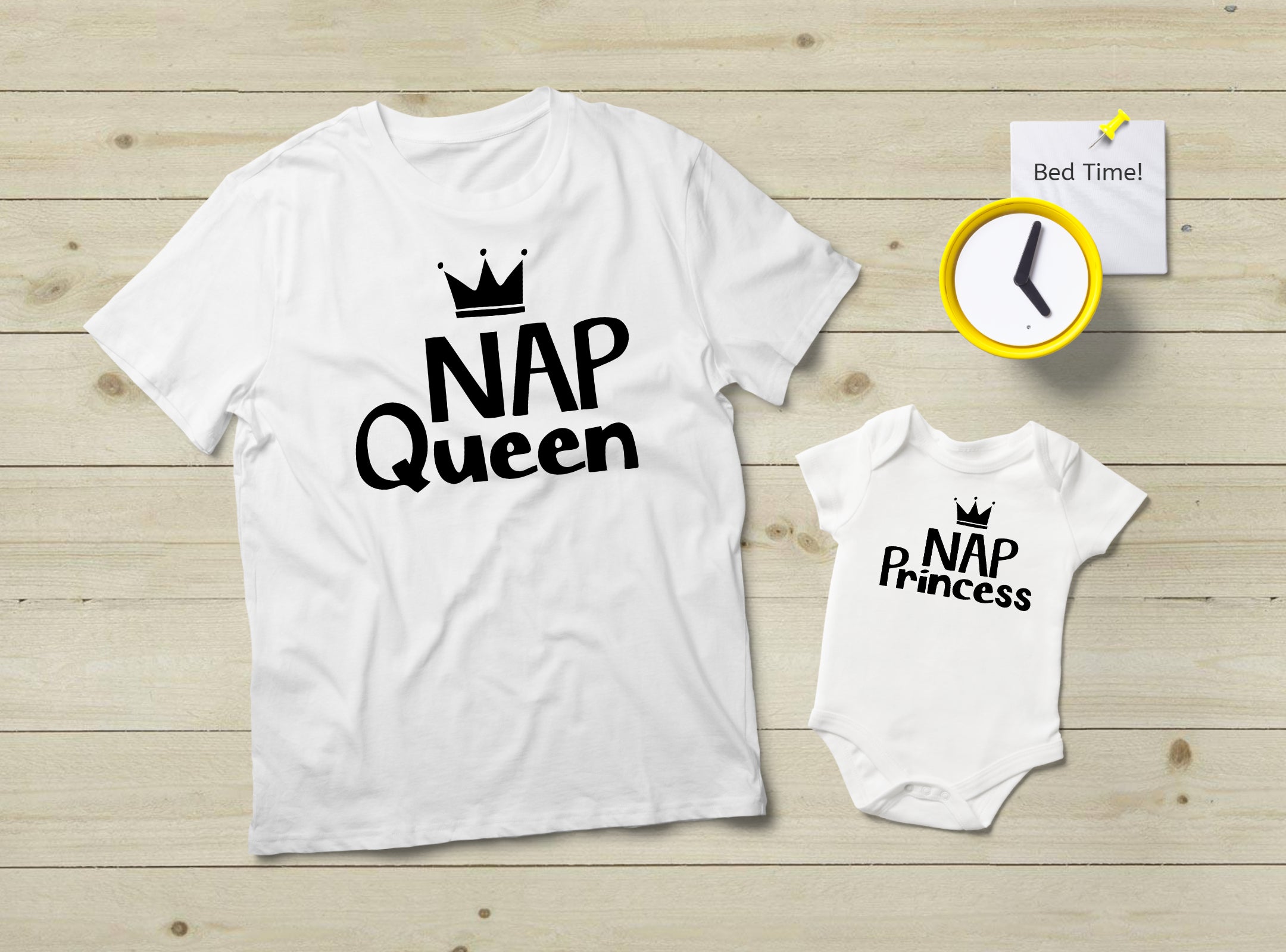 Mom and Baby Matching Outfits - Nap Queen & Princess Set | Cute Mother-Daughter Pajamas for Family Photos & Special Occasions