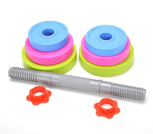 PowerTRC Kids Dumbbell Toy Set - Adjustable Water or Sand Filled Workout Weights for Toddlers, Pretend Play Fitness Equipment for Indoor & Outdoor Exercise - Perfect for Home Gym, Beach Play, and Preschool Activity