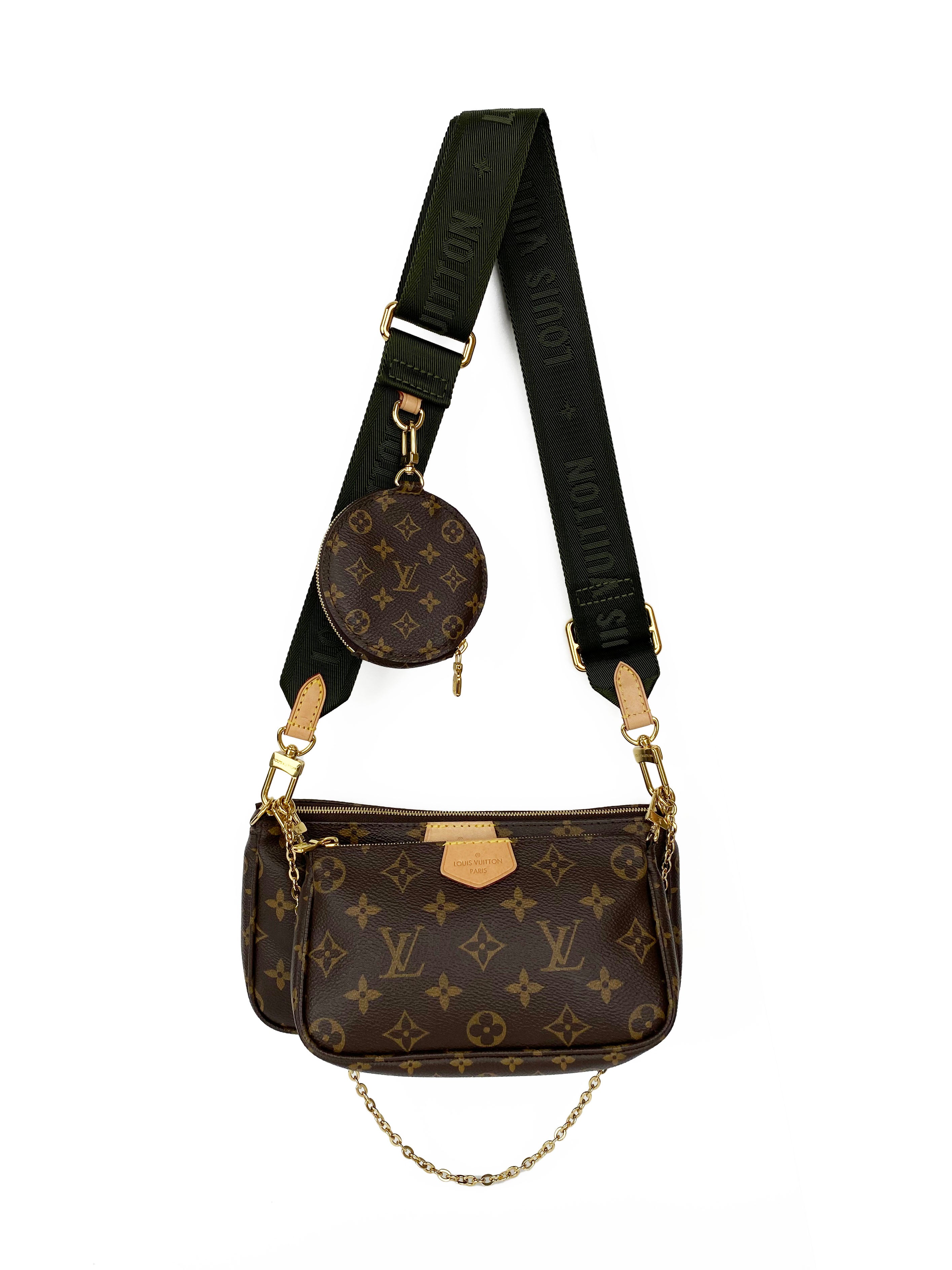 Authentic Louis Vuitton Khaki Multi Pochette Accessoires Crossbody Bag - Stylish & Versatile Designer Handbag for Women, Perfect for Daily Use, Travel & Special Occasions