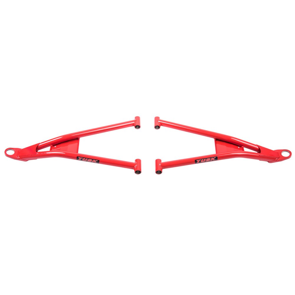 TUSK Mohawk Extreme Duty High Clearance Lower A-Arms - Red with Bushing Hardware & Ball Joints for POLARIS RZR XP 1000 DYNAMIX Edition (2019) | Off-Road Racing, Trail Riding & Dune Bashing Accessories