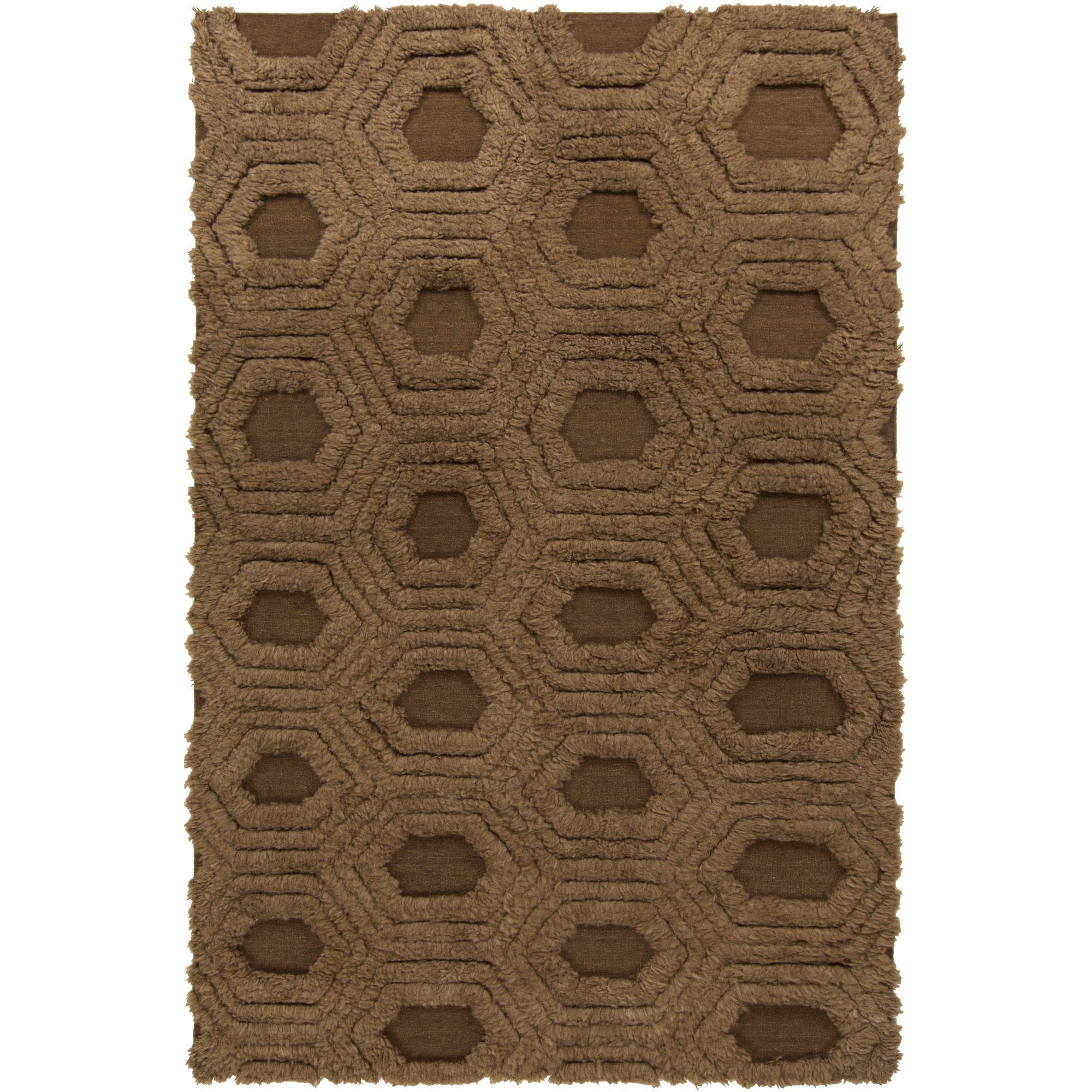 Hand Woven Surya Casual Accent Rug 2x3 Feet - Soft Bohemian Mocha Brown Area Rug for Living Room, Bedroom & Dorm Decor