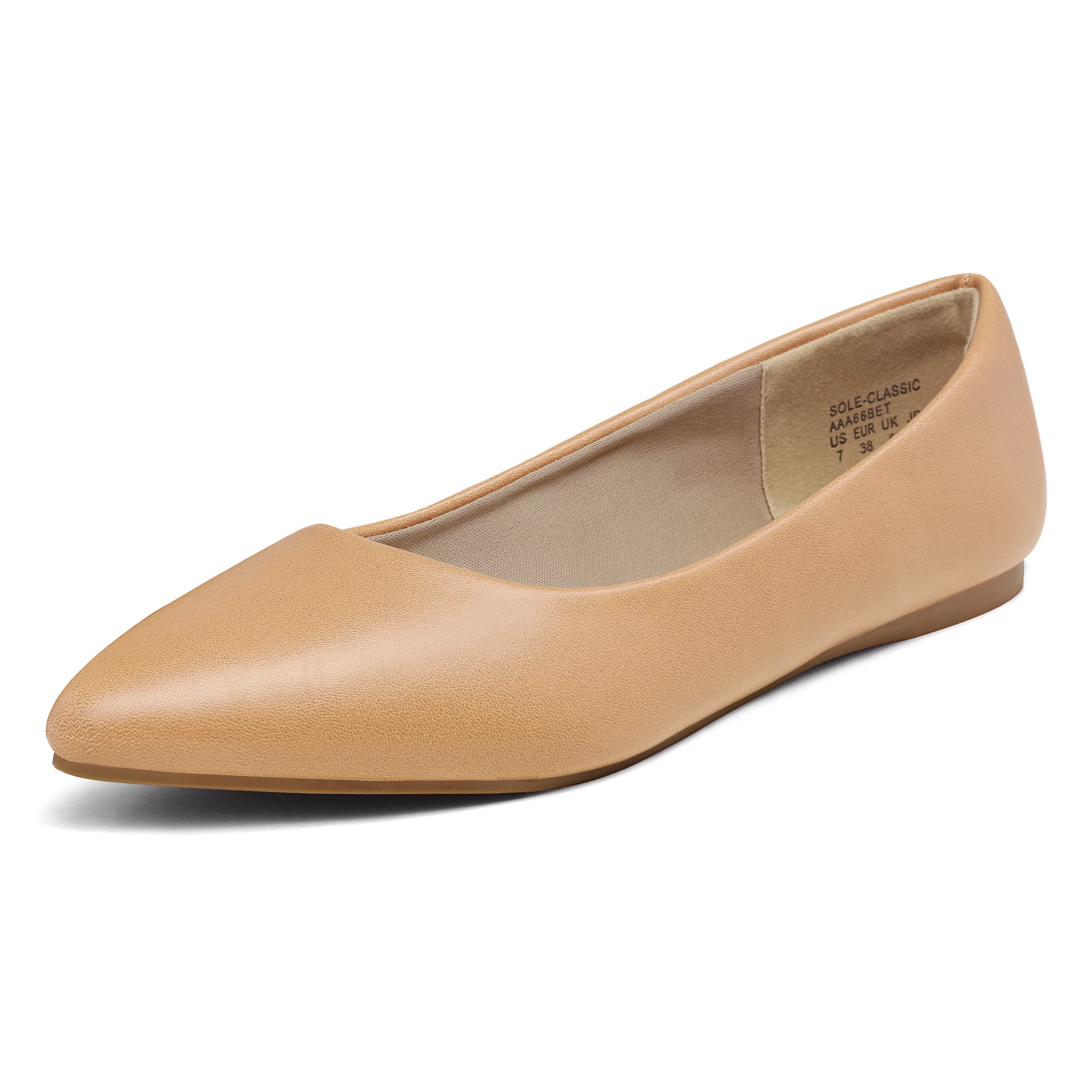 **DREAM PAIRS Women's Pointed Toe Ballet Flats – Comfortable Slip-On Casual Shoes for Work, Walking & Everyday Wear**