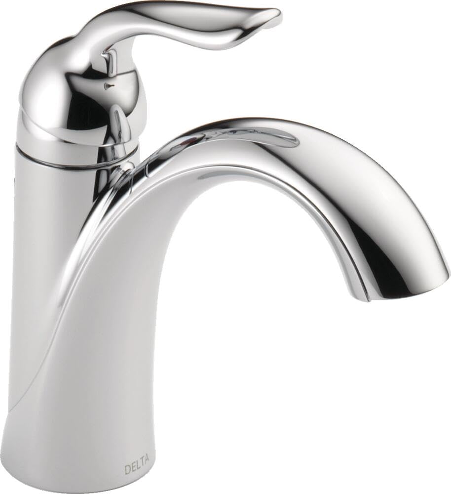 Delta Lahara Single Handle Bathroom Faucet in Chrome - 538-MPU-DST with Diamond Seal Technology & Metal Drain Assembly - Perfect for Modern Bathroom Sinks & Vanities
