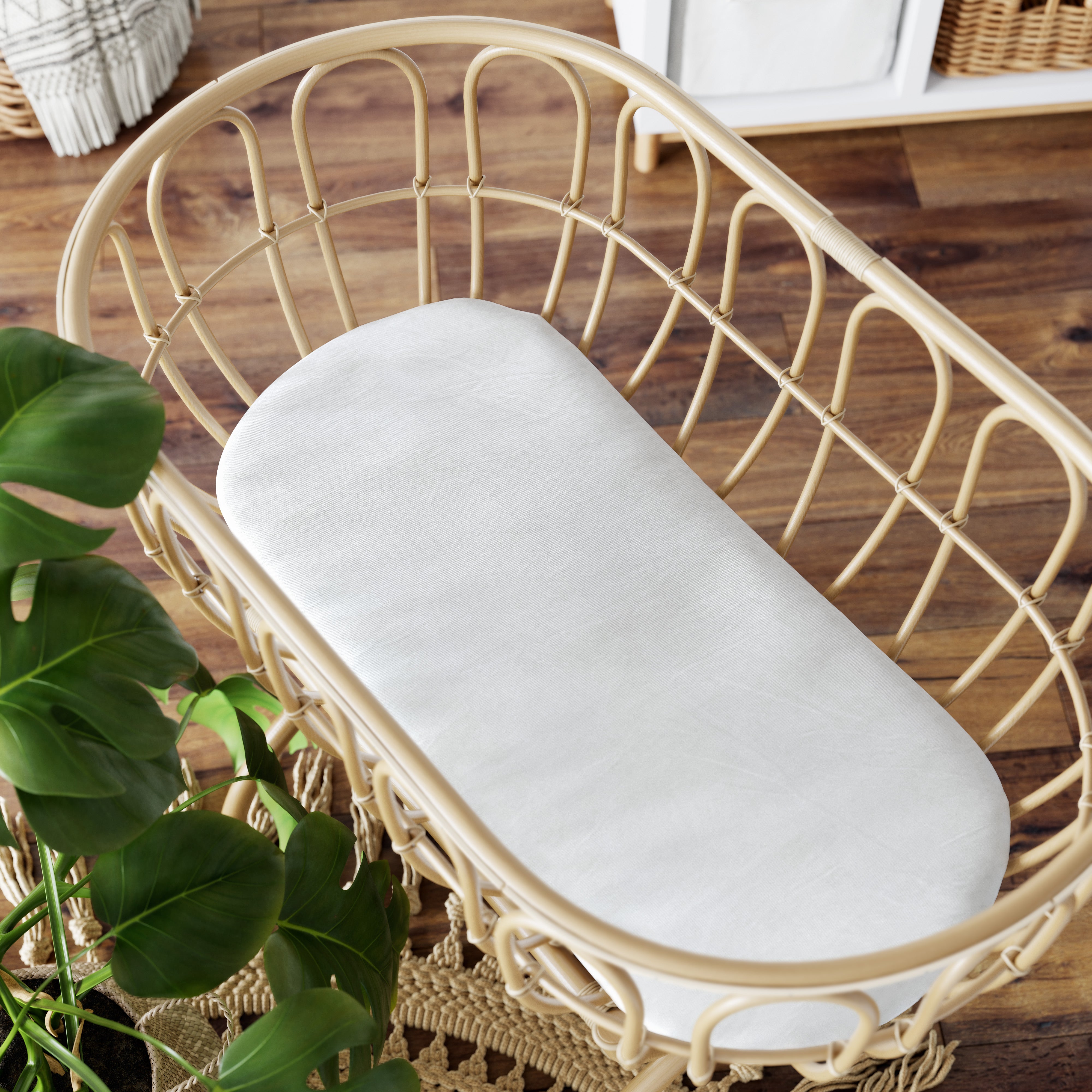 2-Pack Bamboo Bassinet Fitted Sheets - Soft Jersey Crib Sheets for Baby Cribs & Cradles - Breathable & Hypoallergenic Nursery Bedding - Perfect for Newborns, Infants & Toddlers