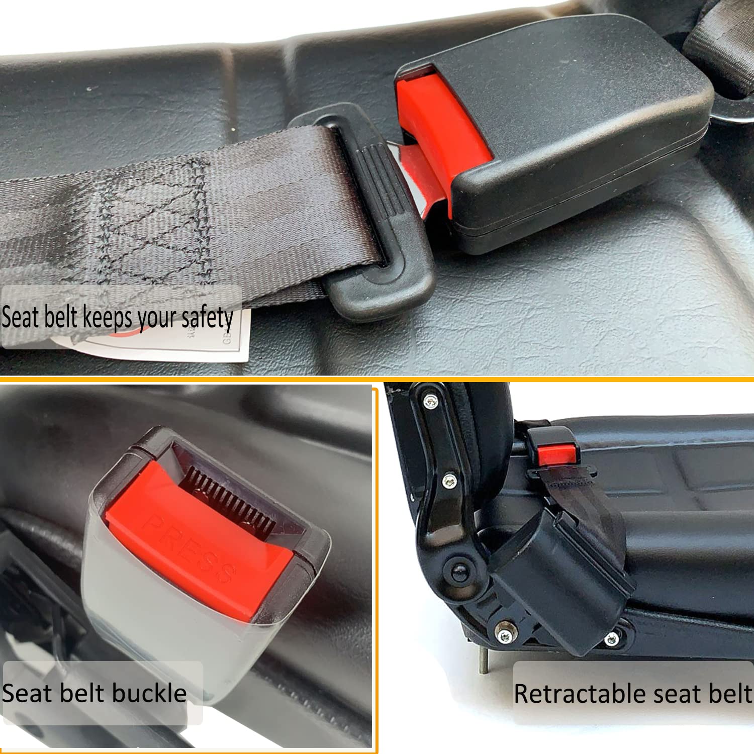 Universal Waterproof PVC Forklift Seat with Safety Belt - Heavy Duty Replacement Seat for Tractors, Mowers, Skid Loaders, Telehandlers & Excavators - Perfect for Construction, Agriculture & Industrial Equipment