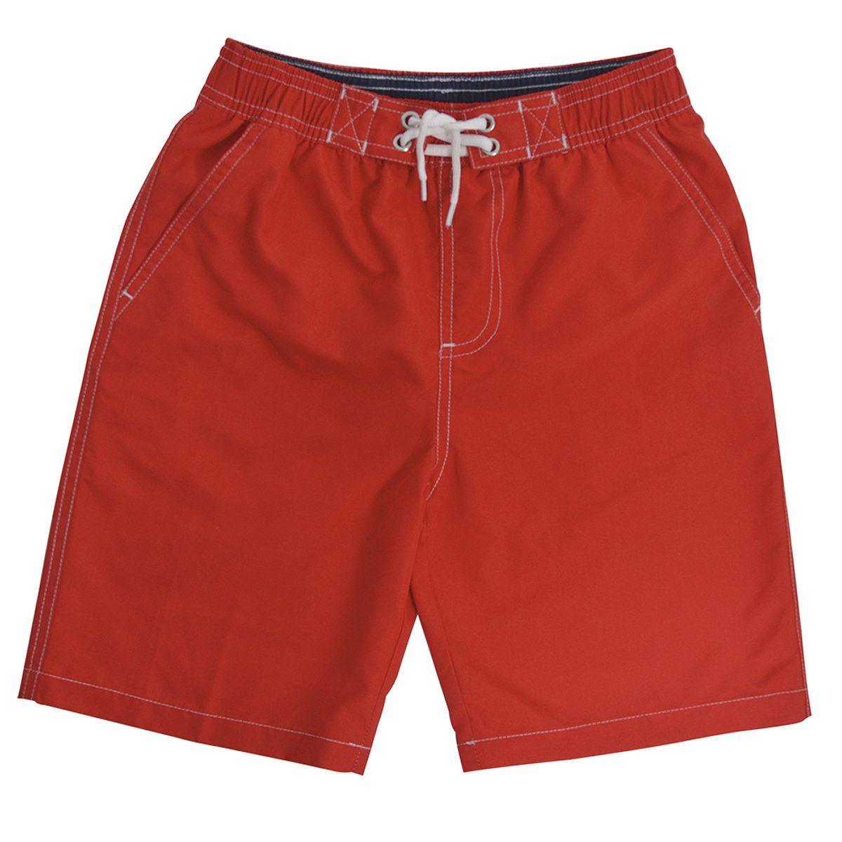 Tom Franks Boys Swim Shorts - Quick Dry, Comfortable Kids Swim Trunks for Ages 8-9 Years (Red) - Perfect for Pool, Beach & Summer Water Activities