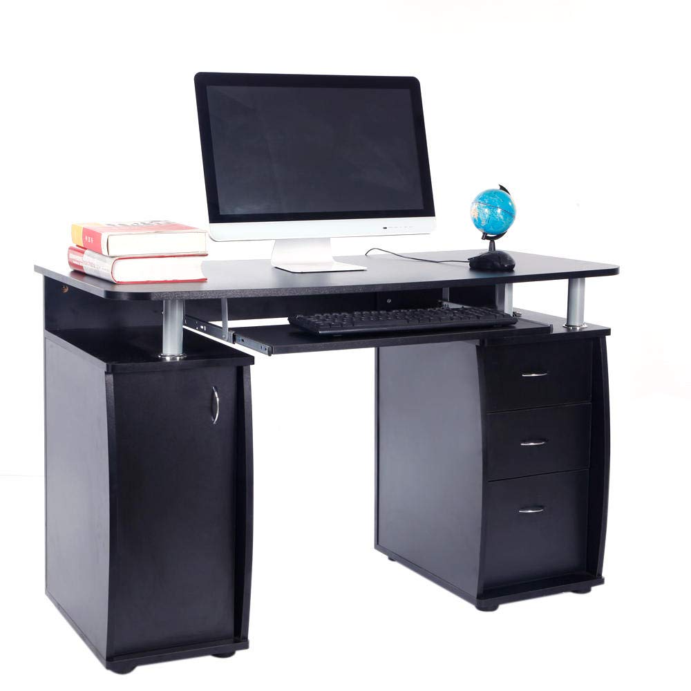 Ergonomic Computer Workstation Desk with Storage & Drawers - 45