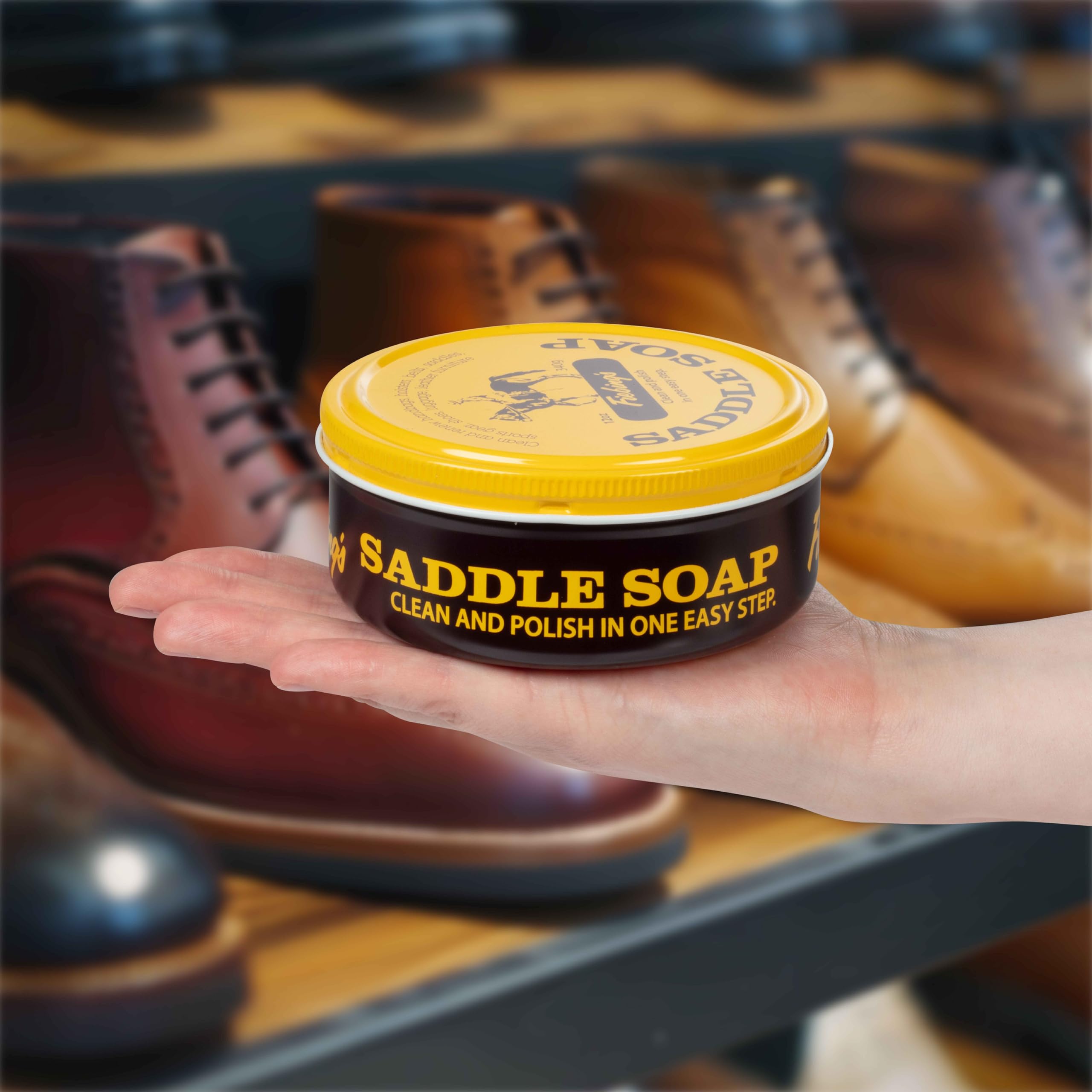 Fiebing's Yellow Saddle Soap for Leather (2 Pack, 12 oz Each) - Premium Leather Cleaner & Conditioner to Soften, Protect & Restore Leather Items - Ideal for Car Seats, Couches, Shoes, Boots, Bags & Purses - Perfect for Leathercraft, Auto Detailing & Home Care