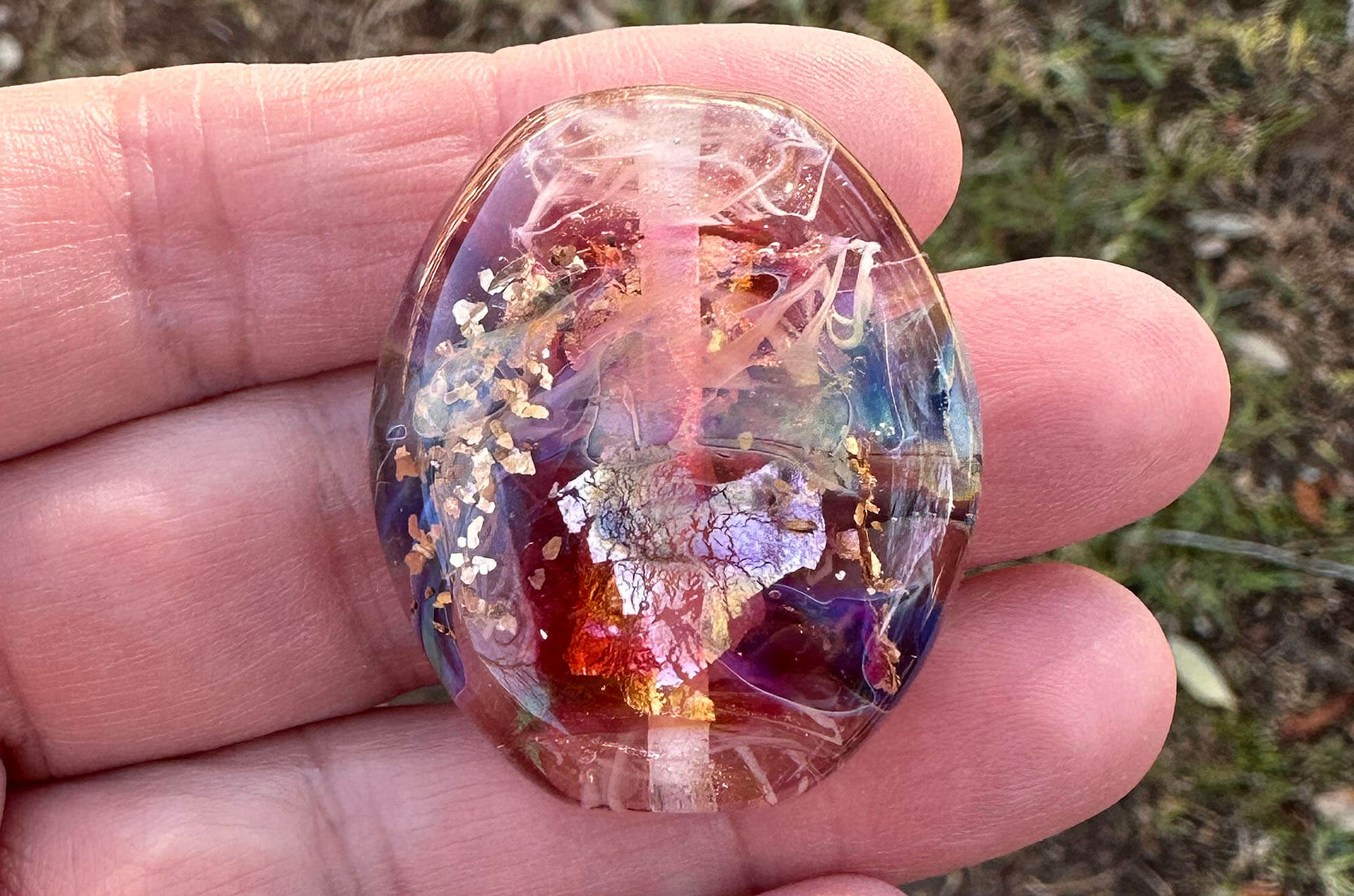 Handmade Sunset Pink Lampwork Glass Focal Bead for Jewelry Making - Perfect for Necklaces, Bracelets & DIY Craft Projects