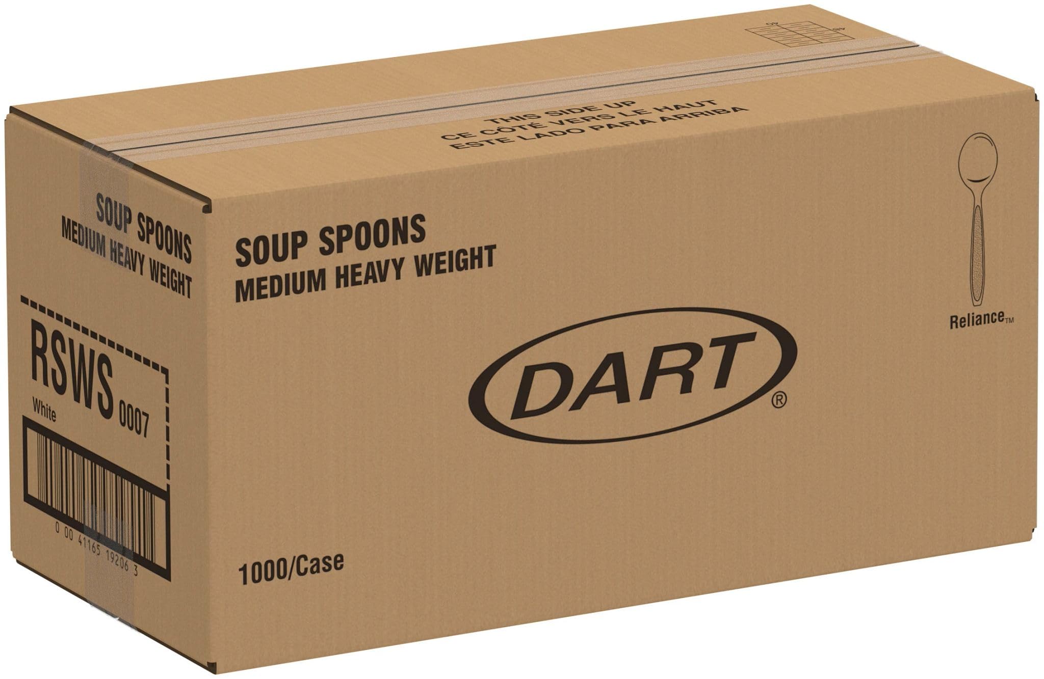 Bulk Pack of 1000 Solo RSWS-0007 Medium Weight White PS Soup Spoons - Durable Disposable Plastic Spoons for Restaurants, Catering, Parties & Food Service