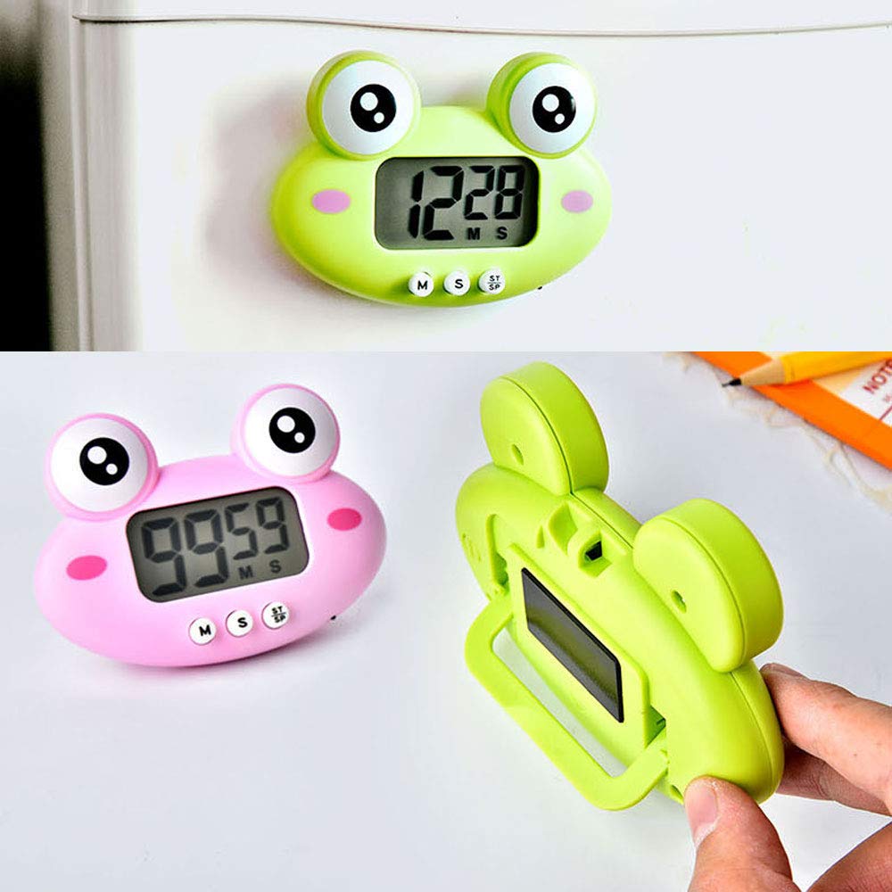 Cartoon Frog Digital Kitchen Timer - 99 Minute Countdown with Loud Alarm, Cooking Timer for Baking, Kids, Classrooms (Pink) | Perfect for Baking, Homework, Games & Classroom Activities