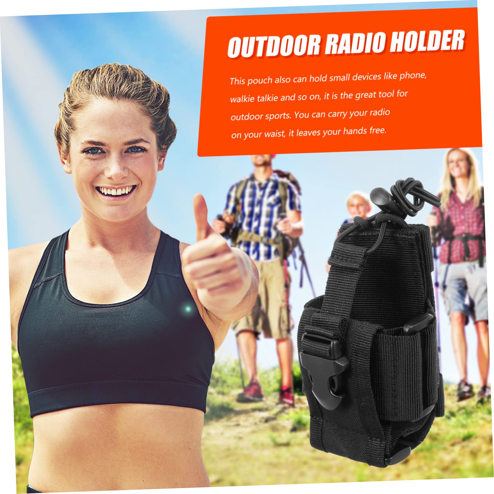 HOMSFOU Waterproof Walkie Talkie Case with Zipper - Adjustable Radio Pouch Bag for Outdoor Activities, Hiking, Camping & Sports