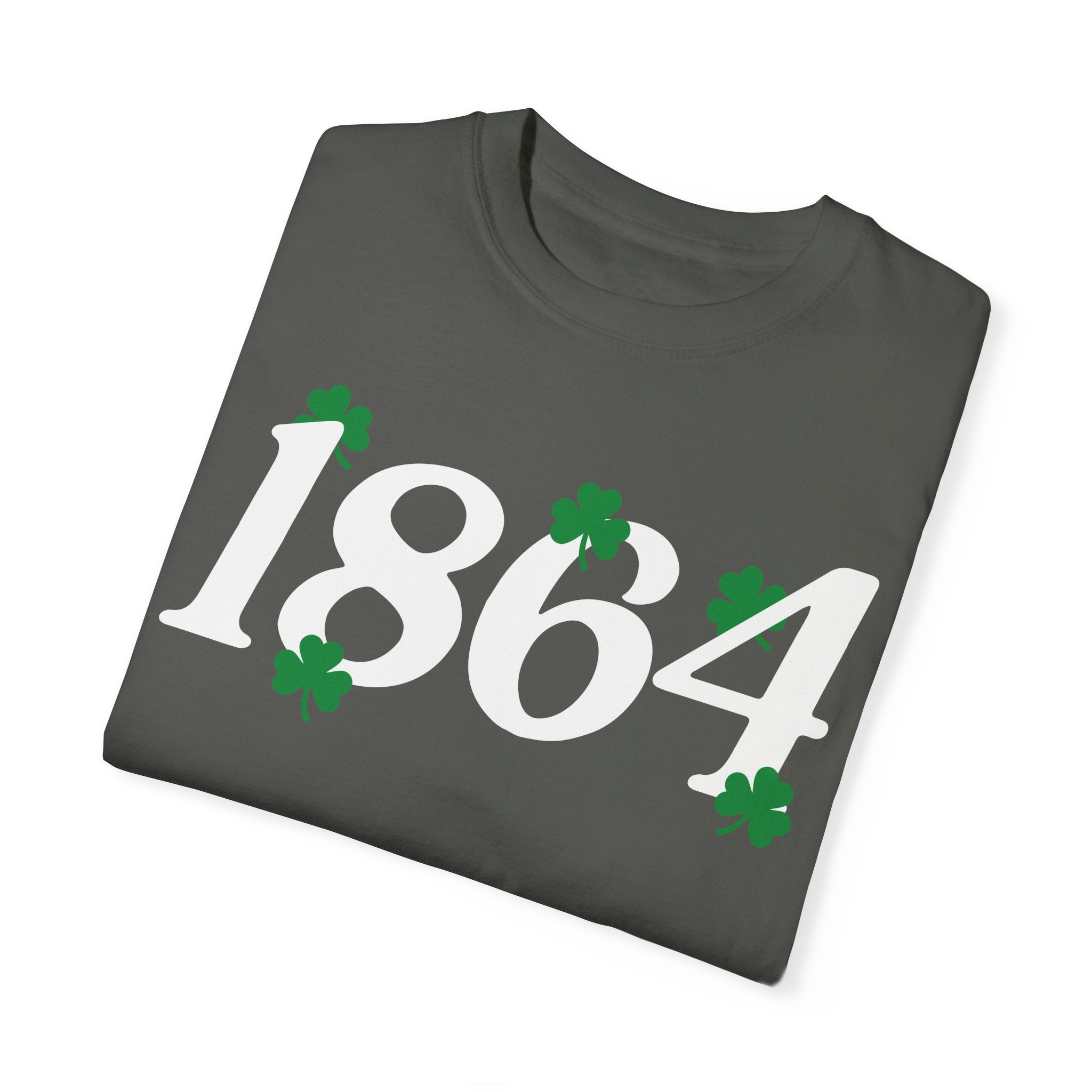 1864 Clovers Graphic T-Shirt for Men & Women - Vintage Irish Shamrock Design - Perfect for St. Patrick's Day & Casual Wear